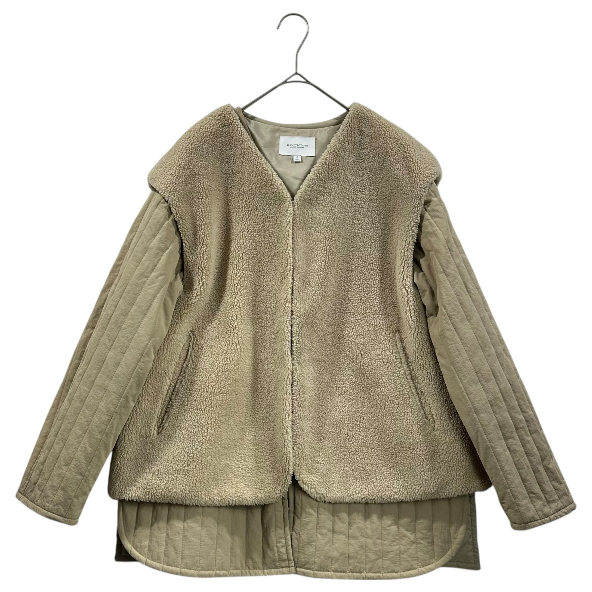 BEAUTY&YOUTH(ユナイテッドアローズビューティー&ユース) 3WAY Boa Quilting Jaket ボア キルティング ジャケット 1625-199-4650 S ベージュ