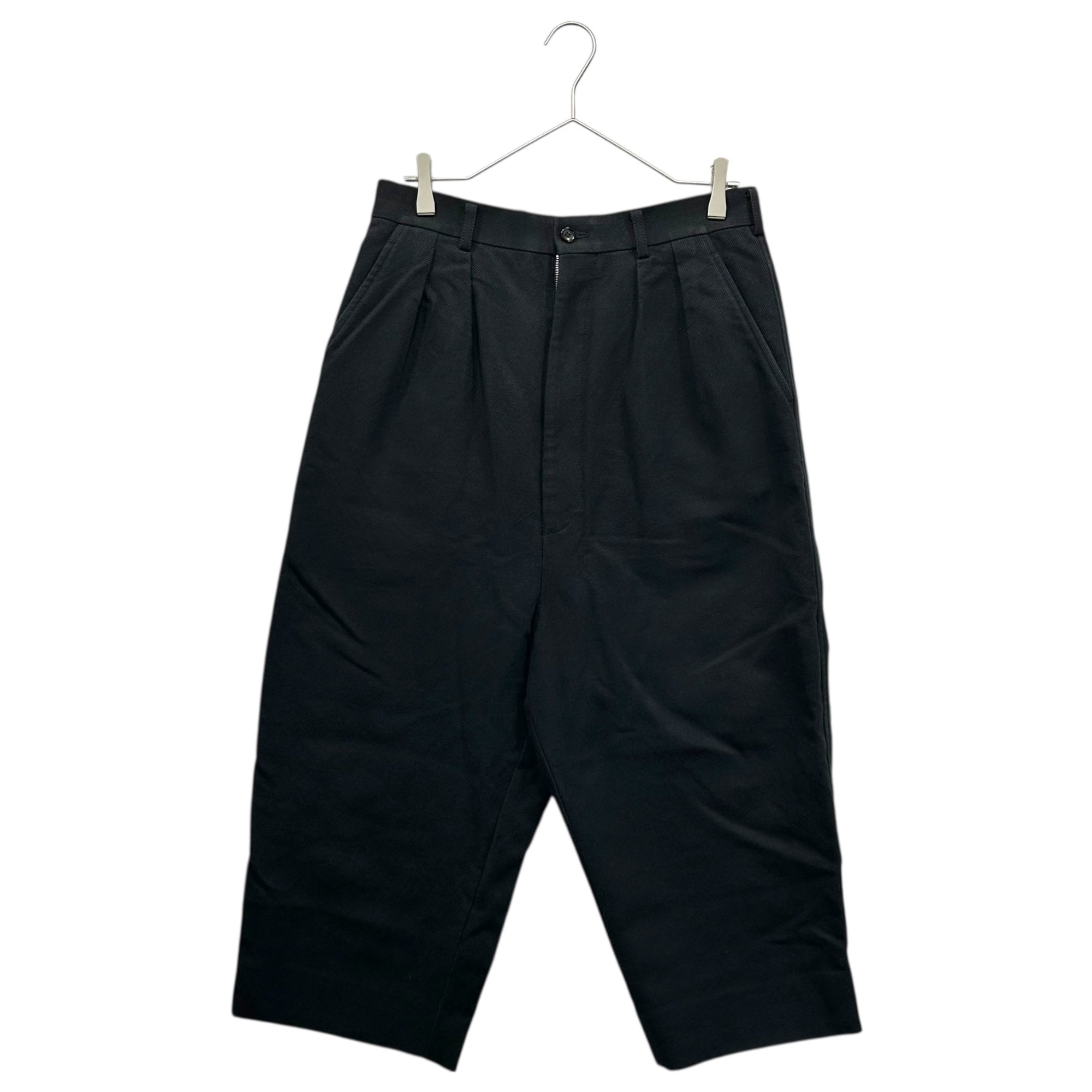COMME des GARCONS HOMME(コムデギャルソンオム) 18AW 2-pleat 8/10 length c/w blend pants 2タック 8分丈 コットン ウール パンツ HB-P006 XS ブラック AD2018 クルップド