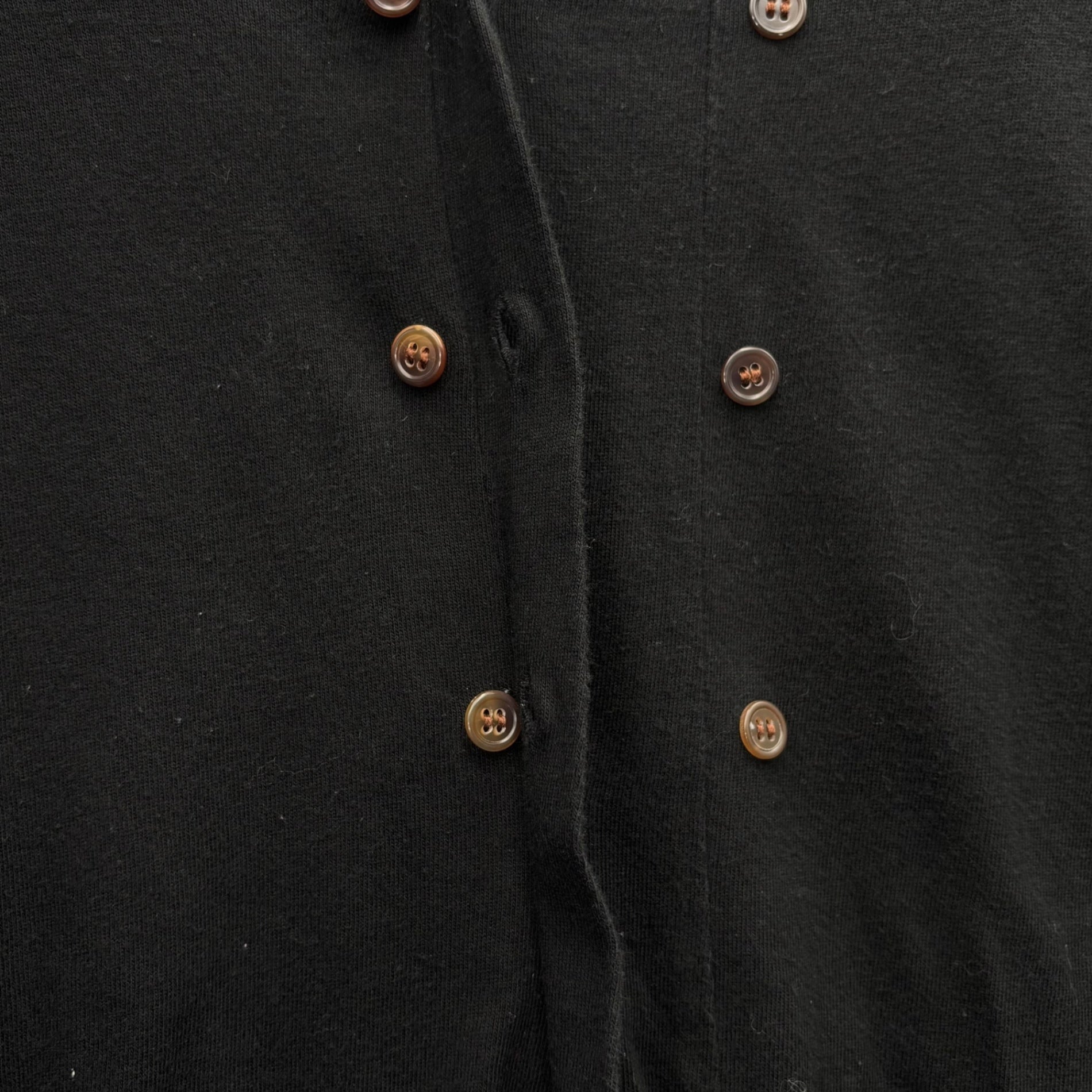 Y's(ワイズ) Double-Button Super Short Sleeve Pullover Knit Top 2連 ボタン スーパー ショートスリーブ プルオーバー カットソー YN-T85-074 2(M程度) ブラック 男性着用可能
