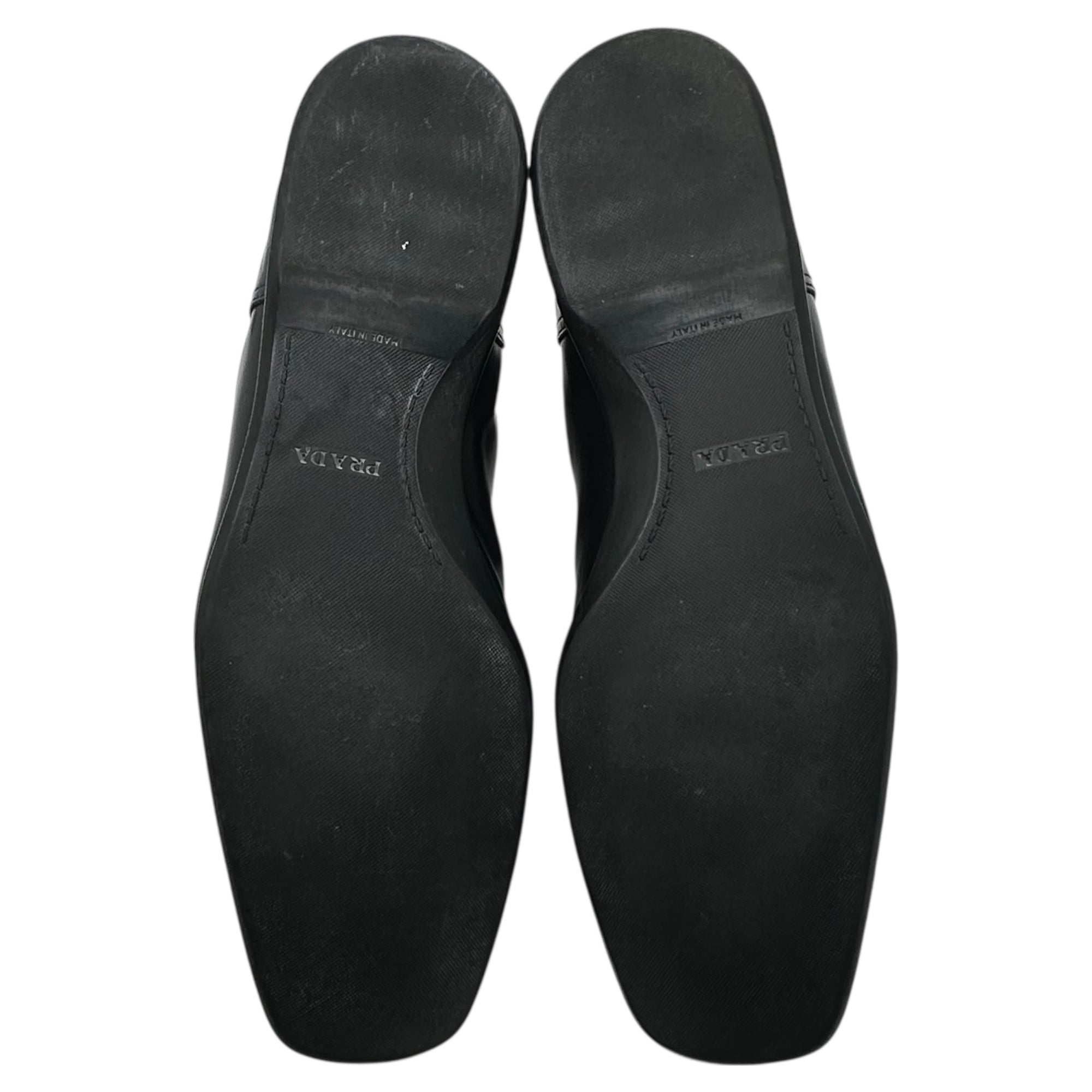PRADA(プラダ) High-Shine Leather Square Toe Side-Gore Boots ハイ