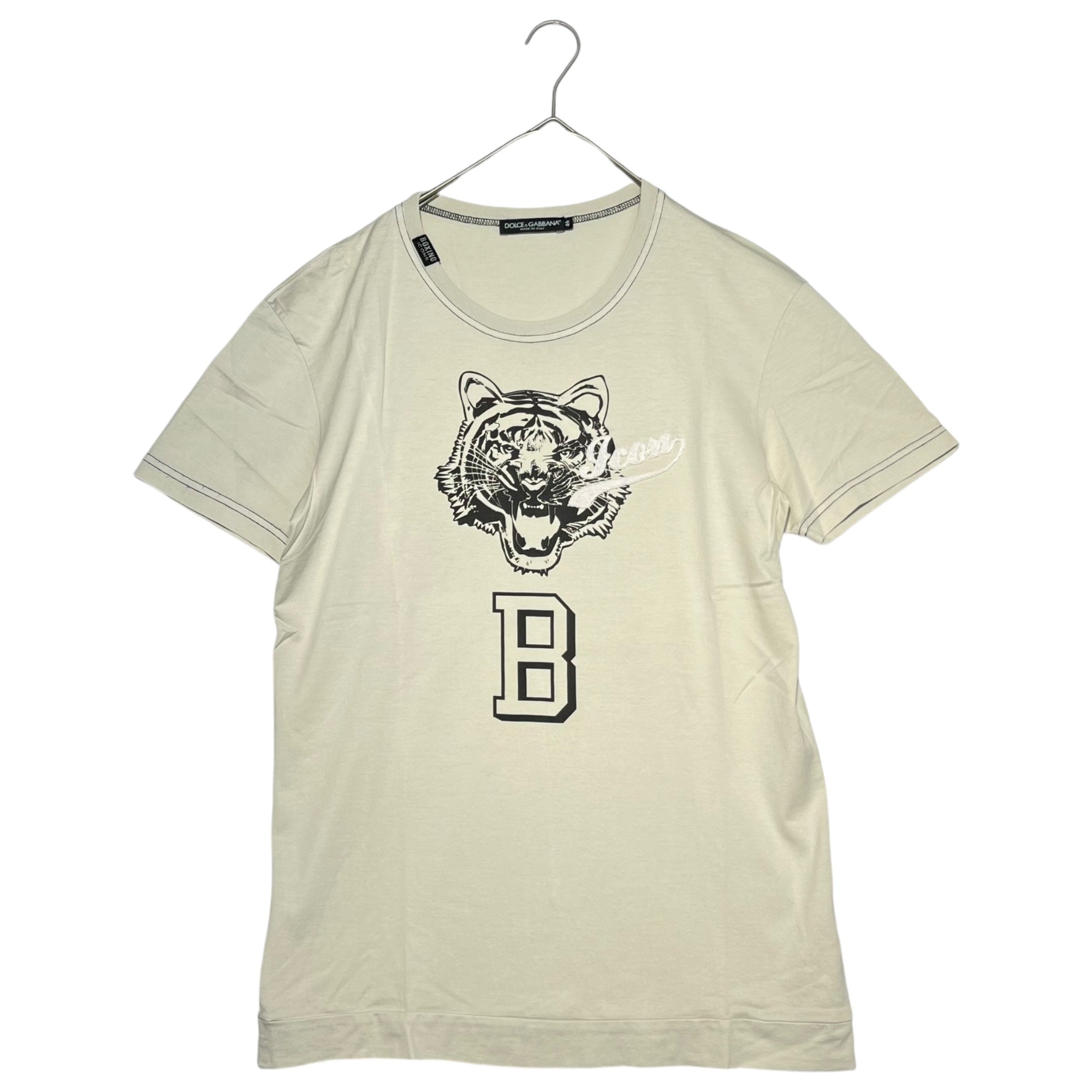 DOLCE&GABBANA(ドルチェ&ガッバーナドルガバ) ”BOXING ICON” tiger print TEE タイガー プリント Tシャツ  G8O52G 46(M程度) グレー