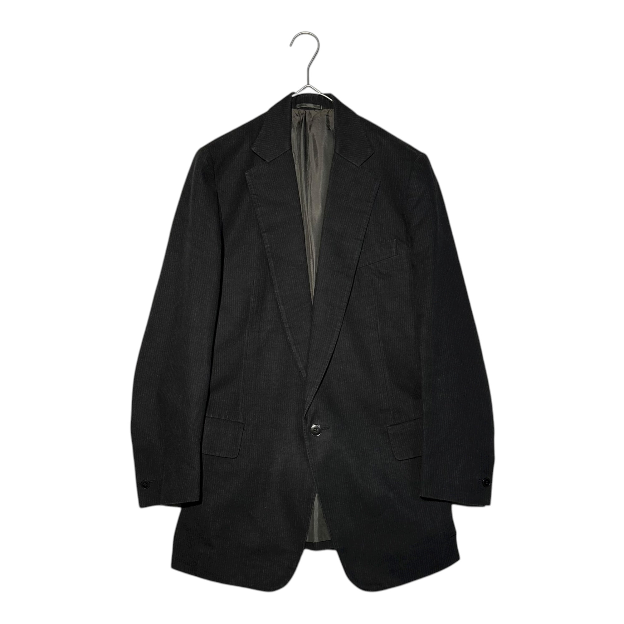 CAROL CHRISTIAN POELL(キャロルクリスチャンポエル) 02AW Archive 1B Stripe Design Tailored Jacket アーカイブ 1ボタン ストライプ デザイン テーラード ジャケット FALL 02/03 稀少品 S程度 ブラック