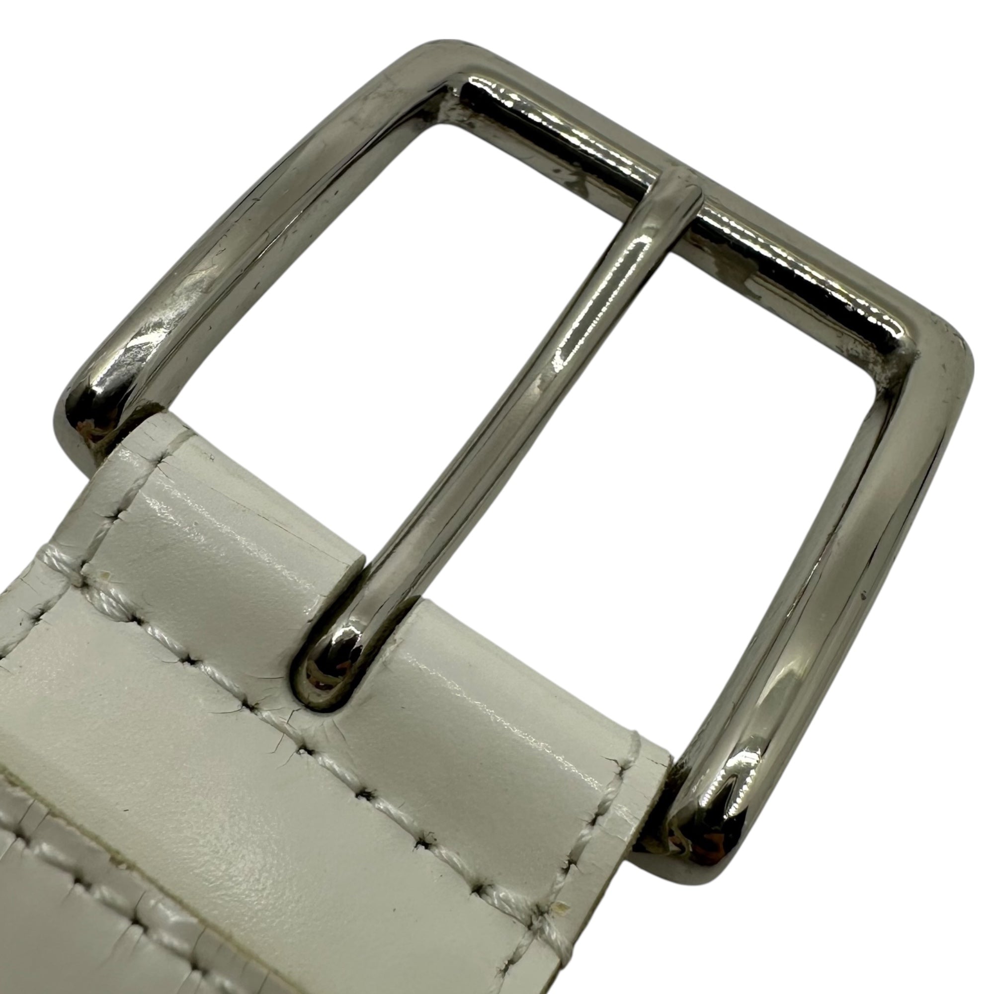 TAO COMME des GARCONS(タオコムデギャルソン) Bijou Patchwork Leather Belt ビジュー パッチワーク レザー ベルト ホワイト