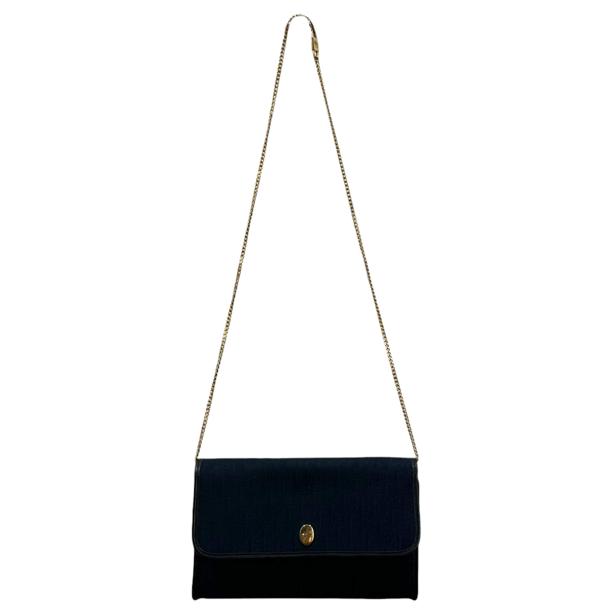 Christian Dior(クリスチャンディオール) 1970's Trotter Chain Shoulder Bag トロッター チェーン ショルダー バッグ ネイビー 70年代 ヴィンテージ