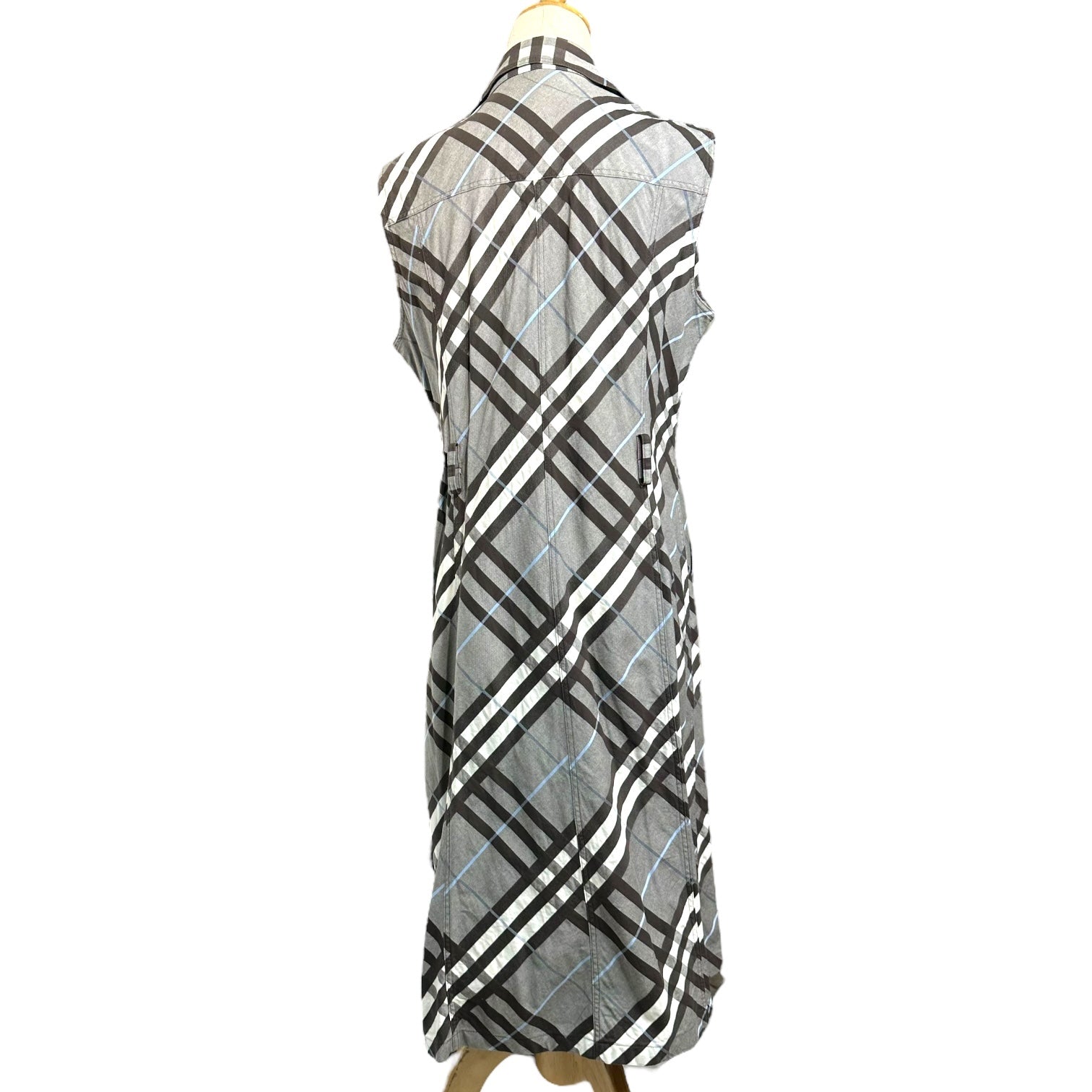BURBERRY LONDON(バーバリーロンドン) Nova Check N/S Belted Dress ノヴァ チェック ノースリーブ ベルテッド ワンピース FMB51-031-55 46(L程度) グレー