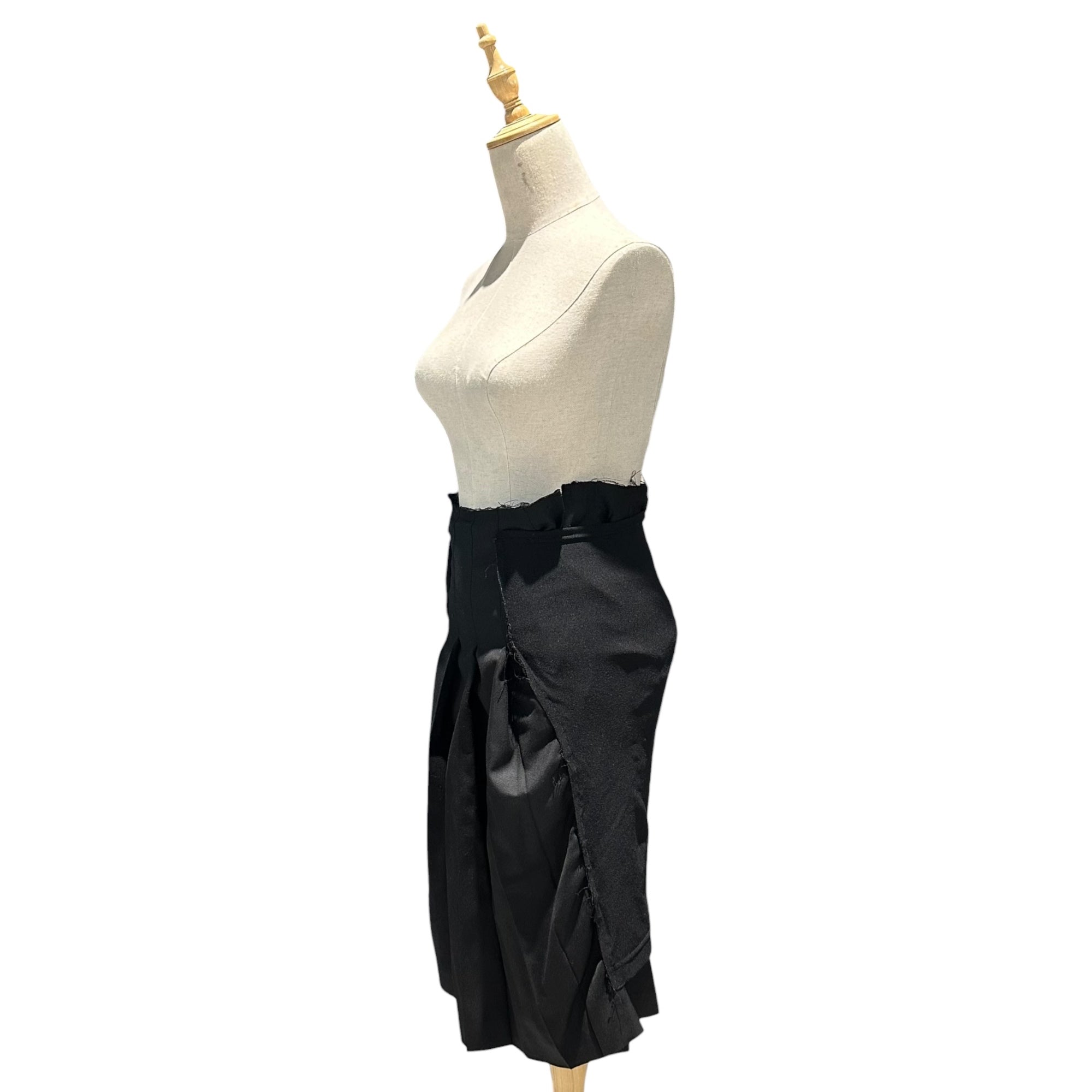 COMME des GARCONS(コムデギャルソン) 2007AW Wool Body Nylon-Polyester Flap-Design Skirt ウール ボディ ナイロンポリ フラップ デザイン スカート GT-S001 SS ブラック AD2007