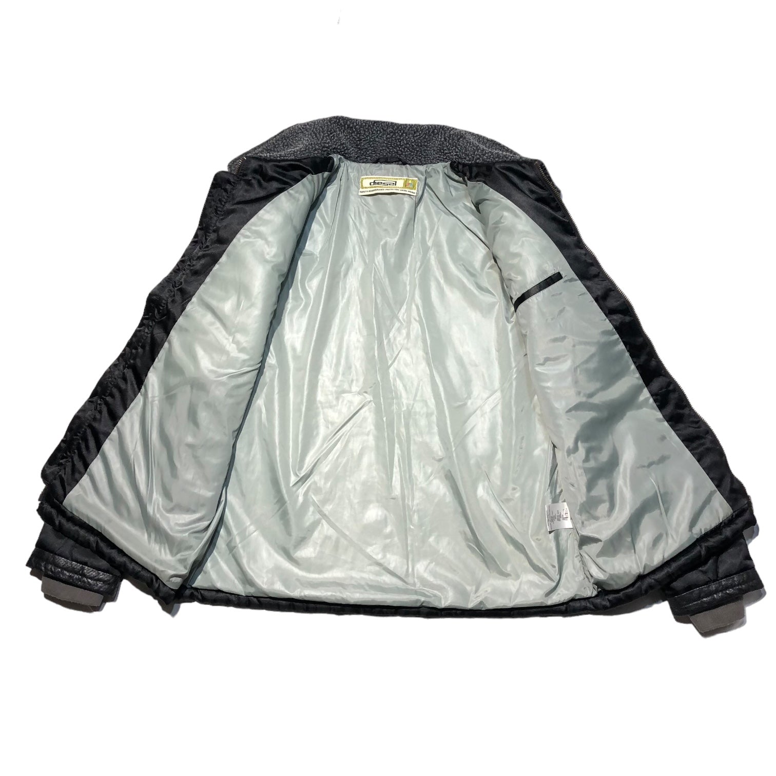 DIESEL(ディーゼル) 90's  quilted racing jacket キルティング レーシング ジャケット L ブラック 90年代 レザー ボア 中綿 Y2K 00s