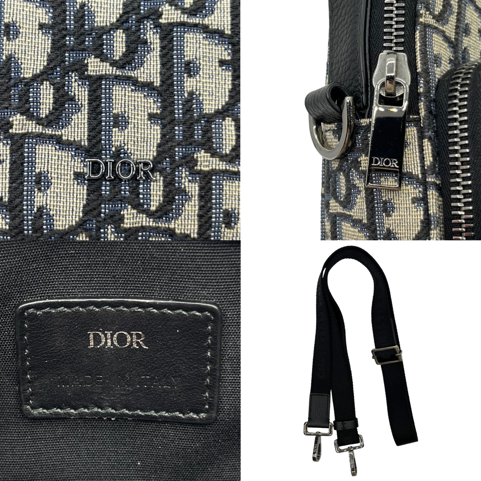 Dior(ディオール) RIDER ライダー マイクロポーチ 2OBCA326YSE ネイビー ショルダーバッグ トロッター オブリーク ジャカード  2AWY 11-BO-1222