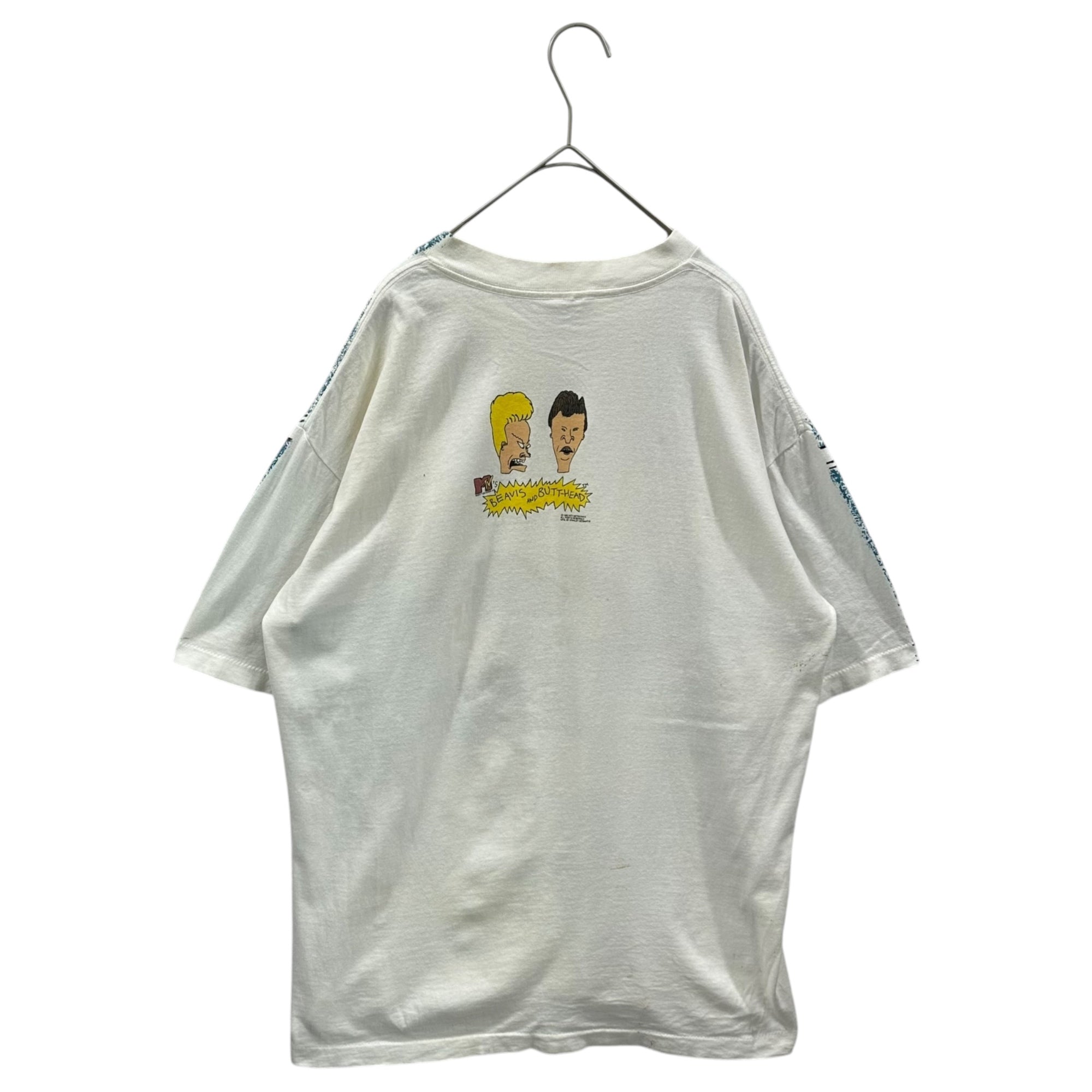 MUSIC TELEVISION(ミュージックテレビジョン) 1993© ”BEAVIS AND BUTT-HEAD” Tee ビーバス アンド バットヘッド ヴィンテージ Tシャツ L ホワイト 90年代 90's
