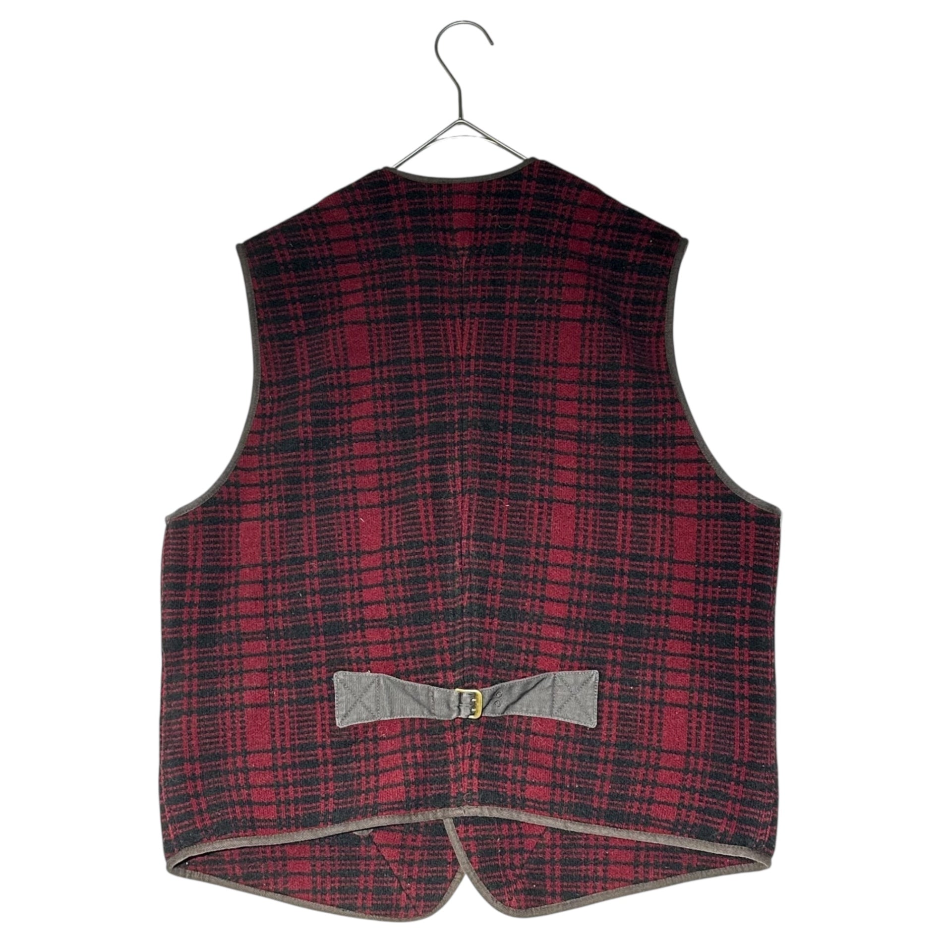 RRL(ダブルアールエル) Check Wool Hunting Vest チェック ウール ハンティング ベスト 782567486001 M レッド×ブラック