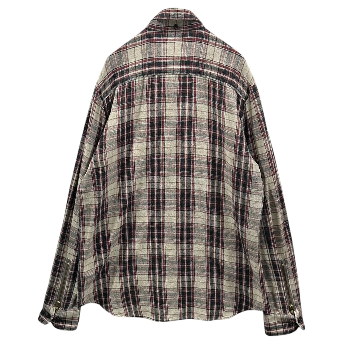 UNDERCOVERISM(アンダーカバイズム) 2008AW Zip-Sleeve Plaid Flannel Shirt 袖ジップ チェック フランネル シャツ B4409 2 ベージュ×レッド ネルシャツ