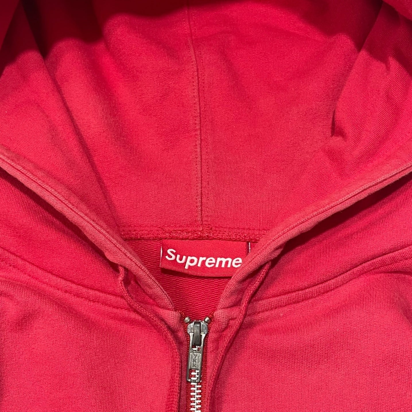 SUPREME(シュプリーム) small logo zip hoodie スモール ロゴ ジップ アップ フーディー パーカー コットン L レッド