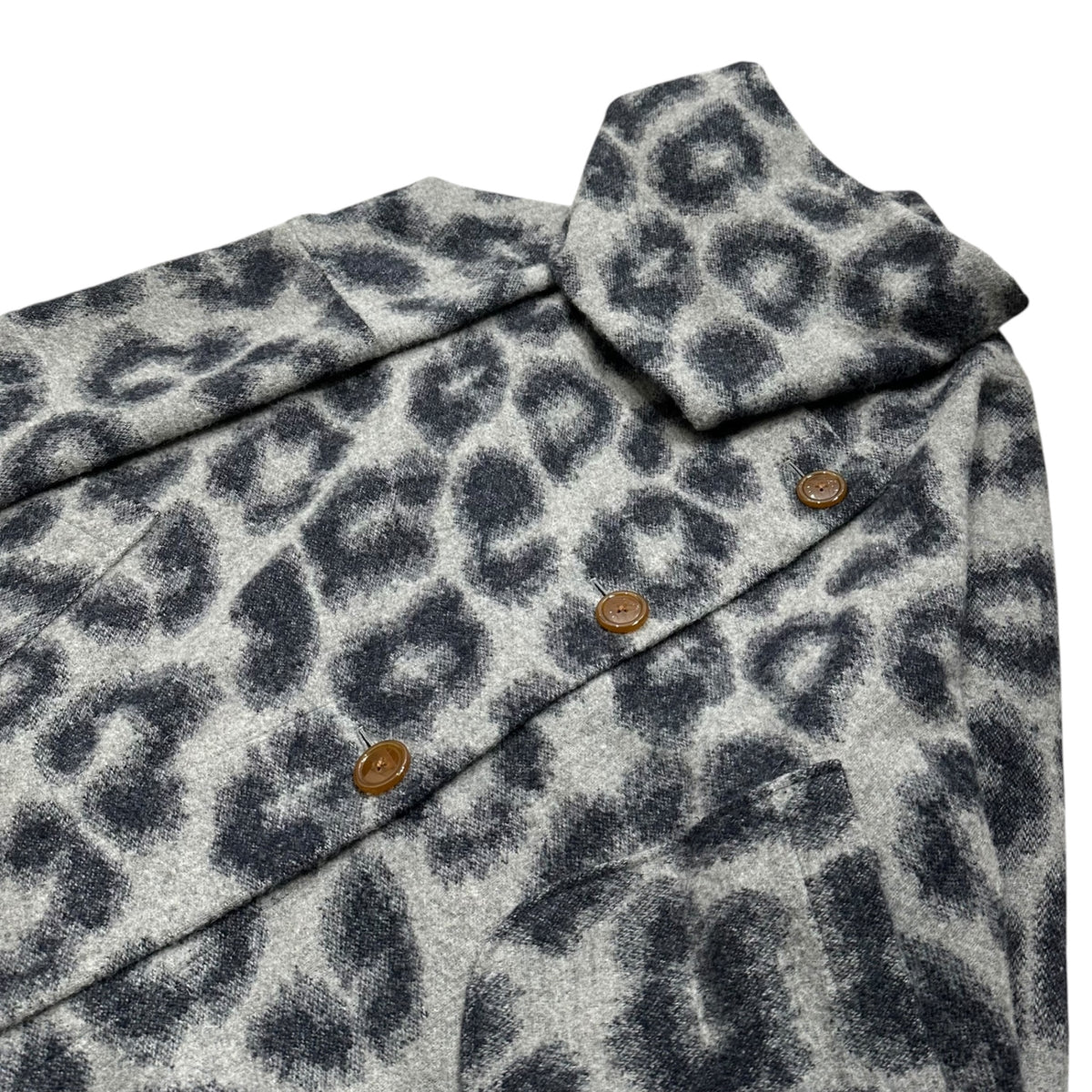 Vivienne Westwood RED LABEL(ヴィヴィアンウエストウッドレッドレーベル) Wool-Stole Wide-Silhouette Half-Coat ウール ストール ワイド シルエット ハーフ コート 2 グレー×ネイビー SAMPLE品