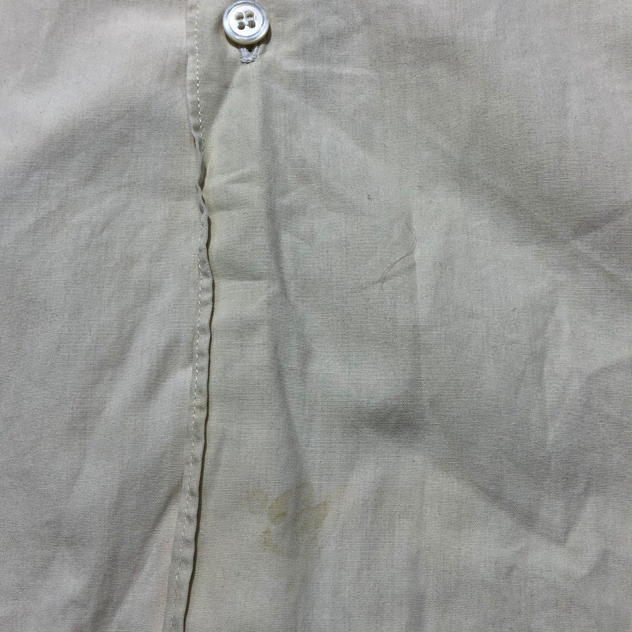 COMME des GARCONS HOMME(コムデギャルソンオム) 80~90's  vintage cotton overshirt ヴィンテージ コットン オーバーシャツ 切りっぱなし 無地 切替 ベージュ