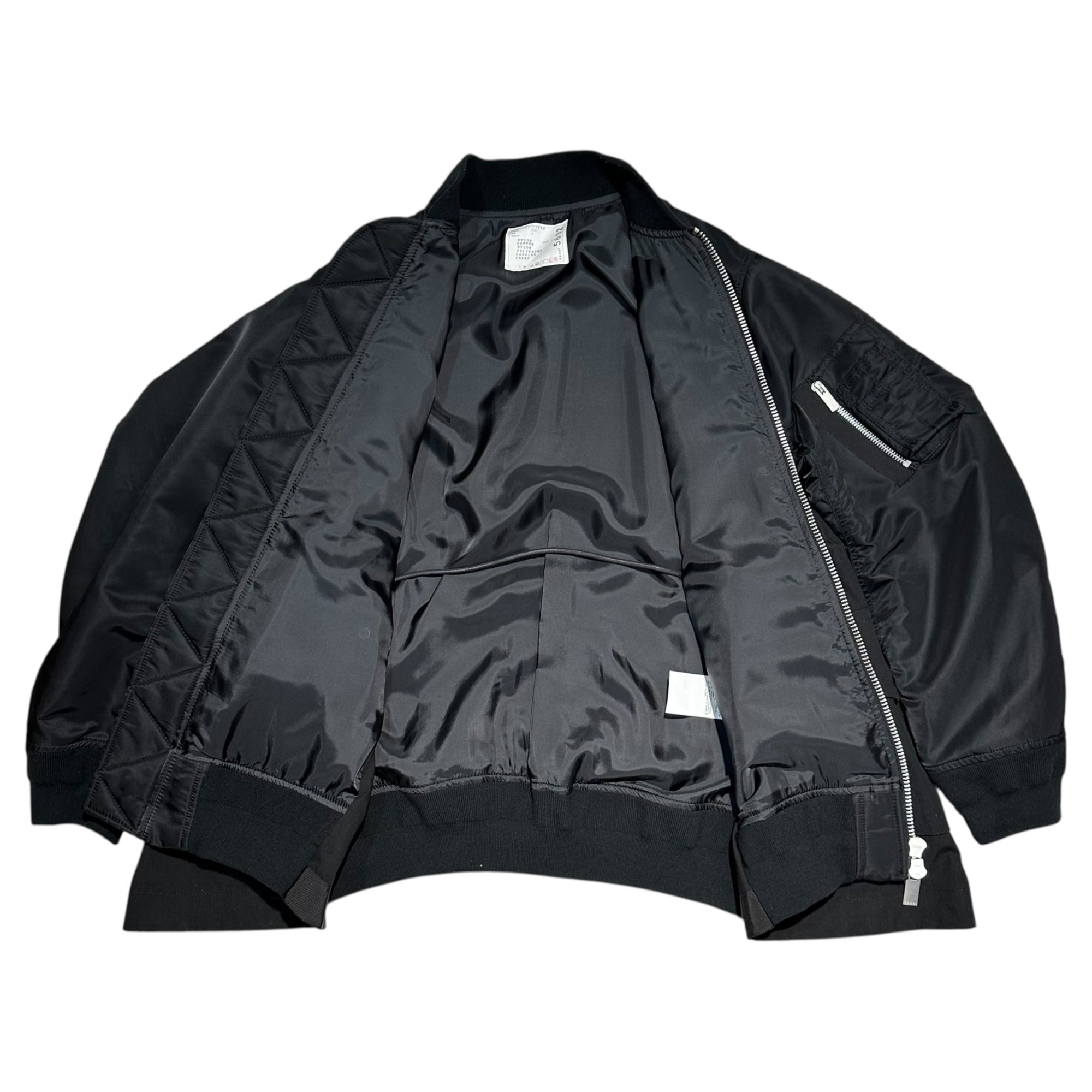 sacai(サカイ) 21AW NYLON TWILL BLOUSON MA-1 ナイロン ツイル ブルゾン 21-05692 3(L程度) ブラック ジャケット