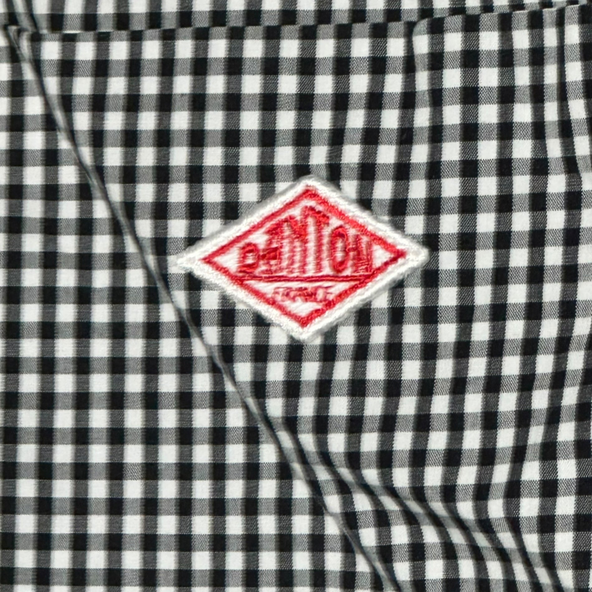 DANTON(ダントン) Custom Cotton Poplin Round Collar Work Shirt 別注 コットン ポプリン 丸襟 ワークシャツ DT-B0079 36(S程度) ブラック×ホワイト