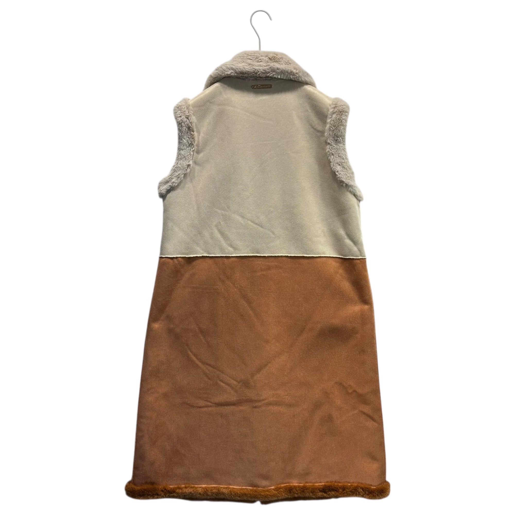 La Fiorentina(ラ・フィオレンティーナ) Long Faux Fur Reversible Vest ロング フェイクファー リバーシブル ベスト VEST-281 S/M アイボリー×ブラウン