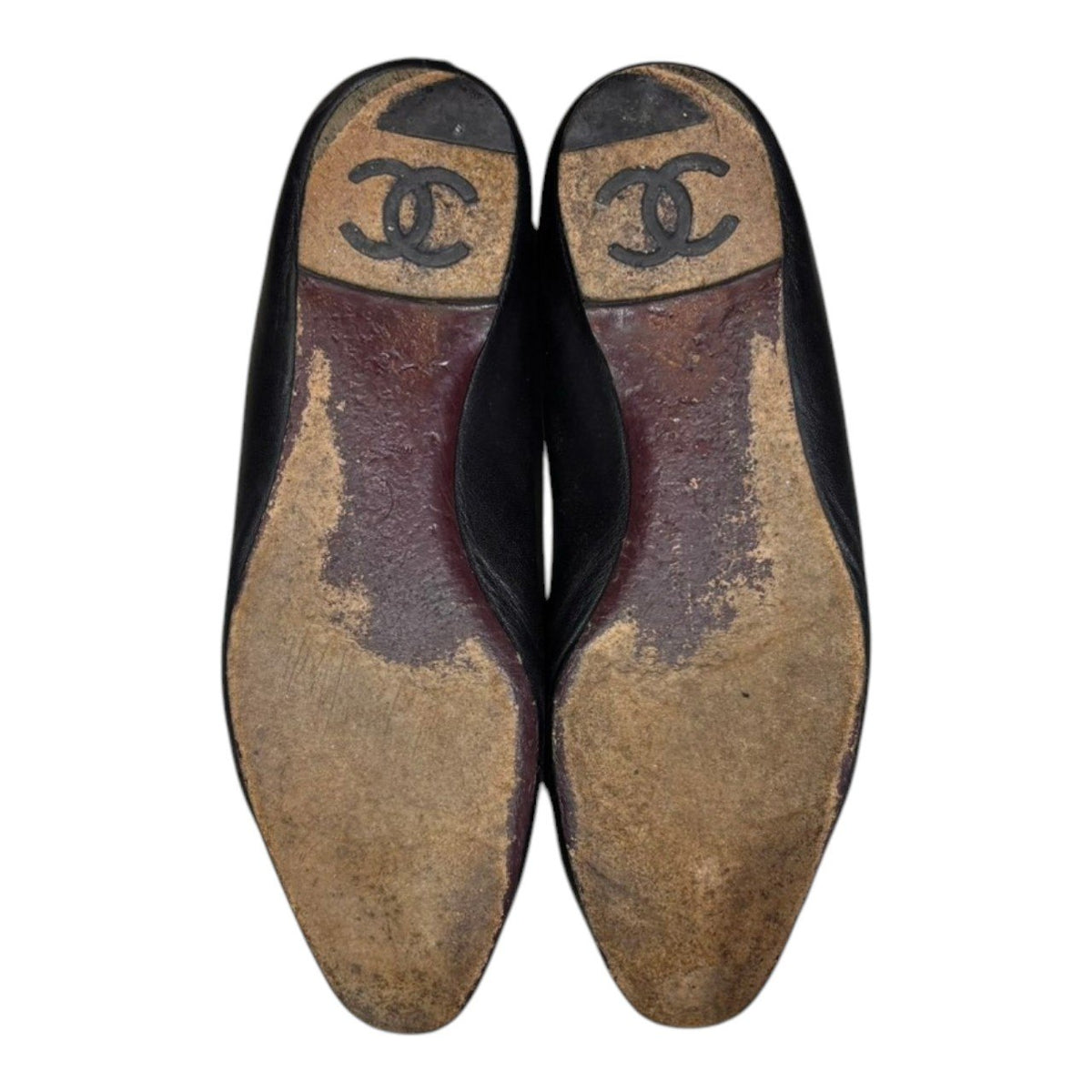 CHANEL(シャネル) CC Logo Chain Ballet Shoes ココマーク チェーン バレエ シューズ 38(24cm程度) ブラック パンプス