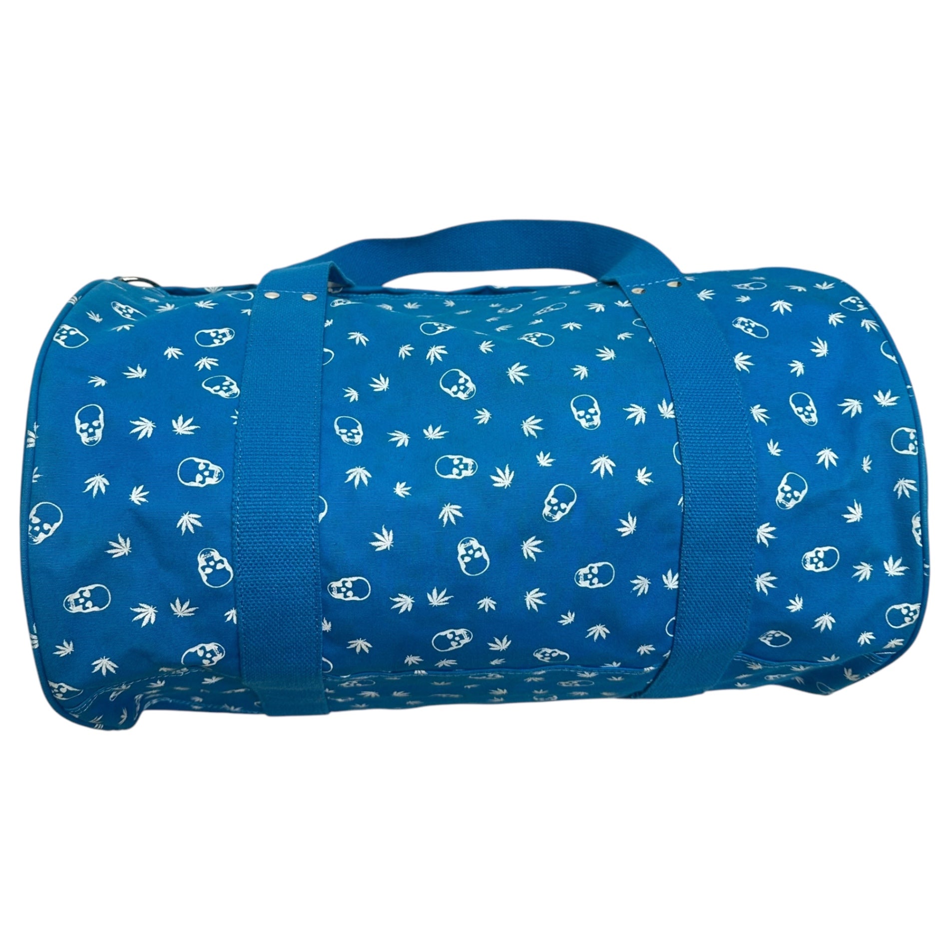 LUCIEN PELLAT-FINET(ルシアンペラフィネ) Skull all over pattern drum bag ドクロ 総柄 ドラム バッグ ブルー ボストン ショルダー