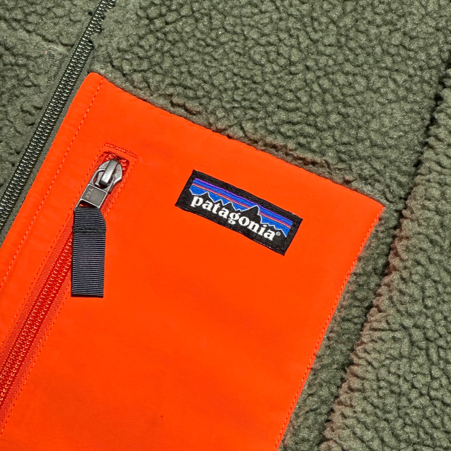 Patagonia(パタゴニア) 2016's Classic Retro X Cardigan クラシック レトロ エックス カーディガン ボア フリース 23056 S カーキ×オレンジ