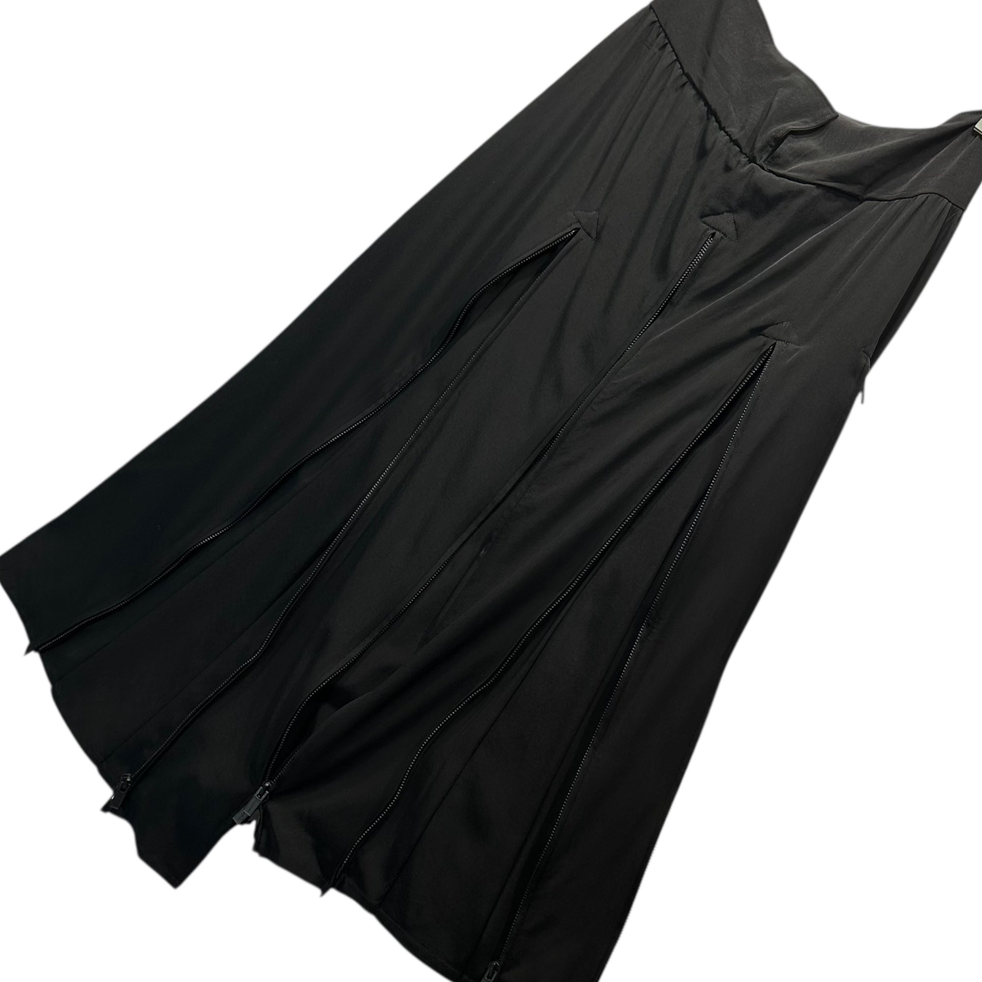 YOHJI YAMAMOTO(ヨウジヤマモト) 23AW Asymmetrical Zip Detail Skirt アシンメトリー ジップ ディテール スカート FX-S84-501 2(M程度) ブラック
