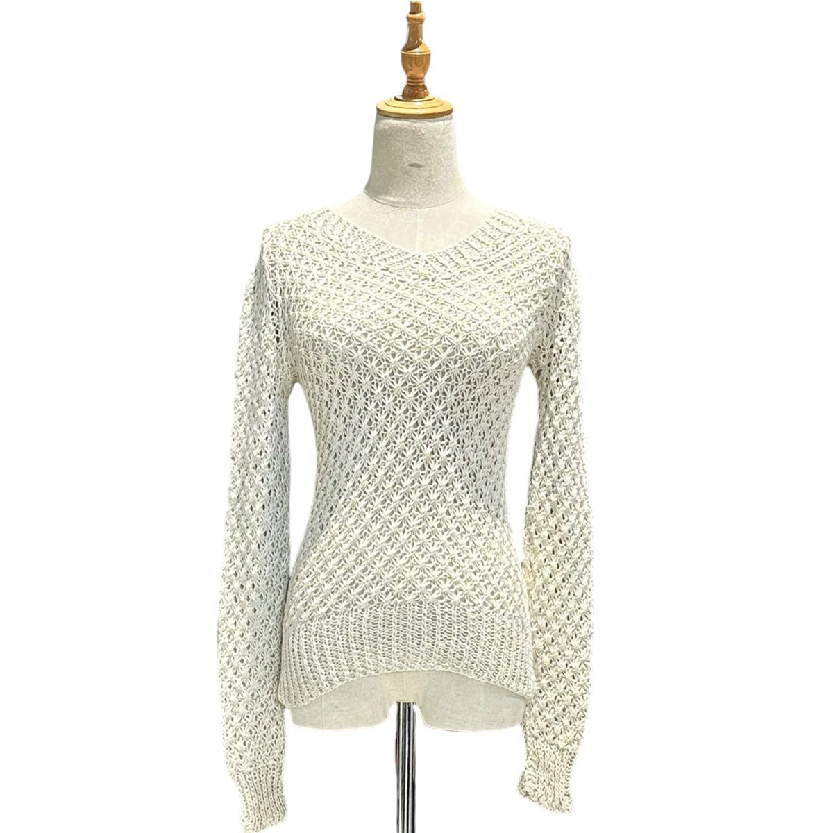 COMME des GARCONS(コムデギャルソン) 1970's Irish-Made All-Silk Low-Gauge Knit アイルランド メイド オール シルク ロー ゲージ ニット 20010 FREE アイボリー AD表記無 70s アーカイブ 初期生産 稀少
