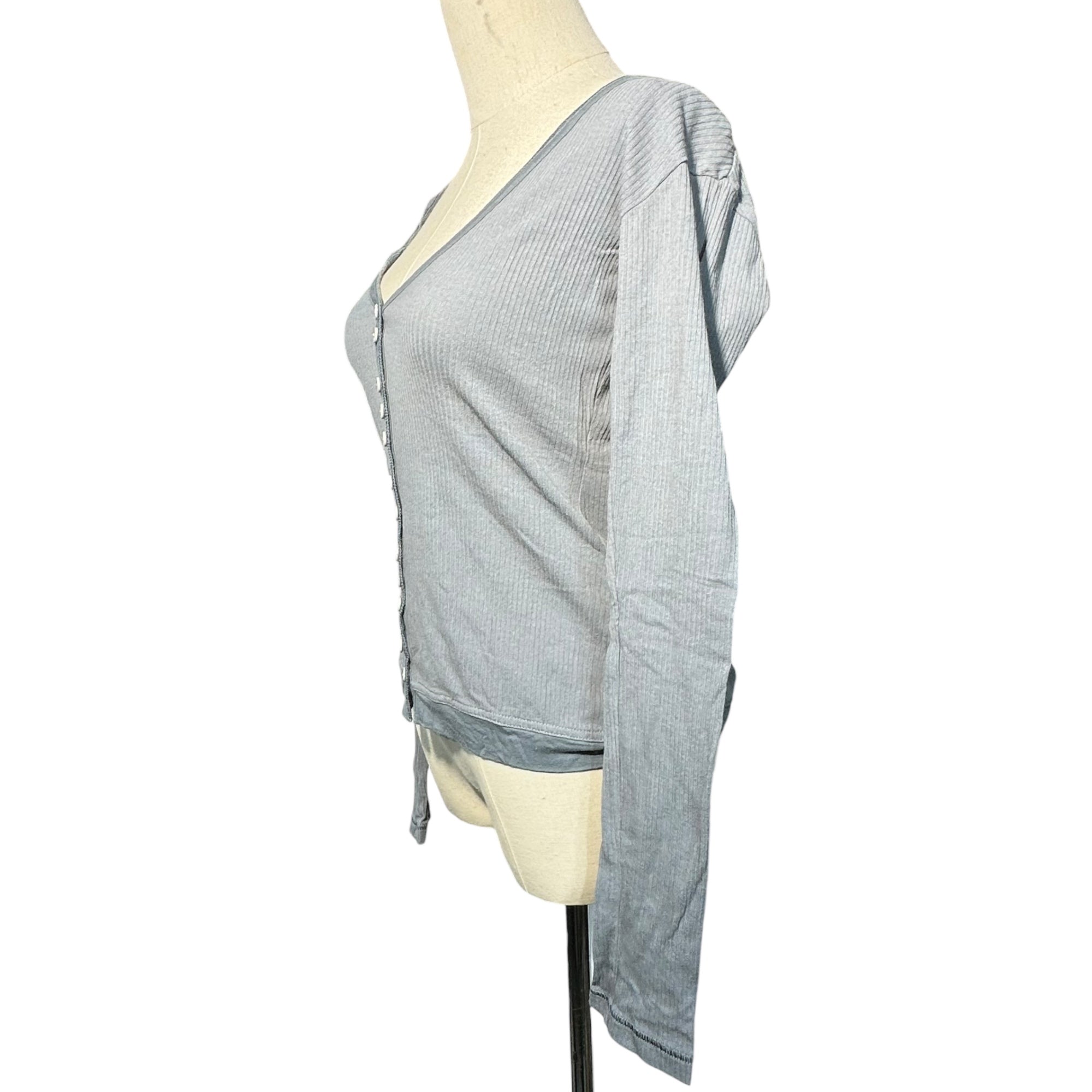MARITHE FRANCOIS GIRBAUD(マリテフランソワジルボー) 00's V-neck Ribbed Cardigan Vネック リブ カーディガン F5-6736 S グレー Y2K