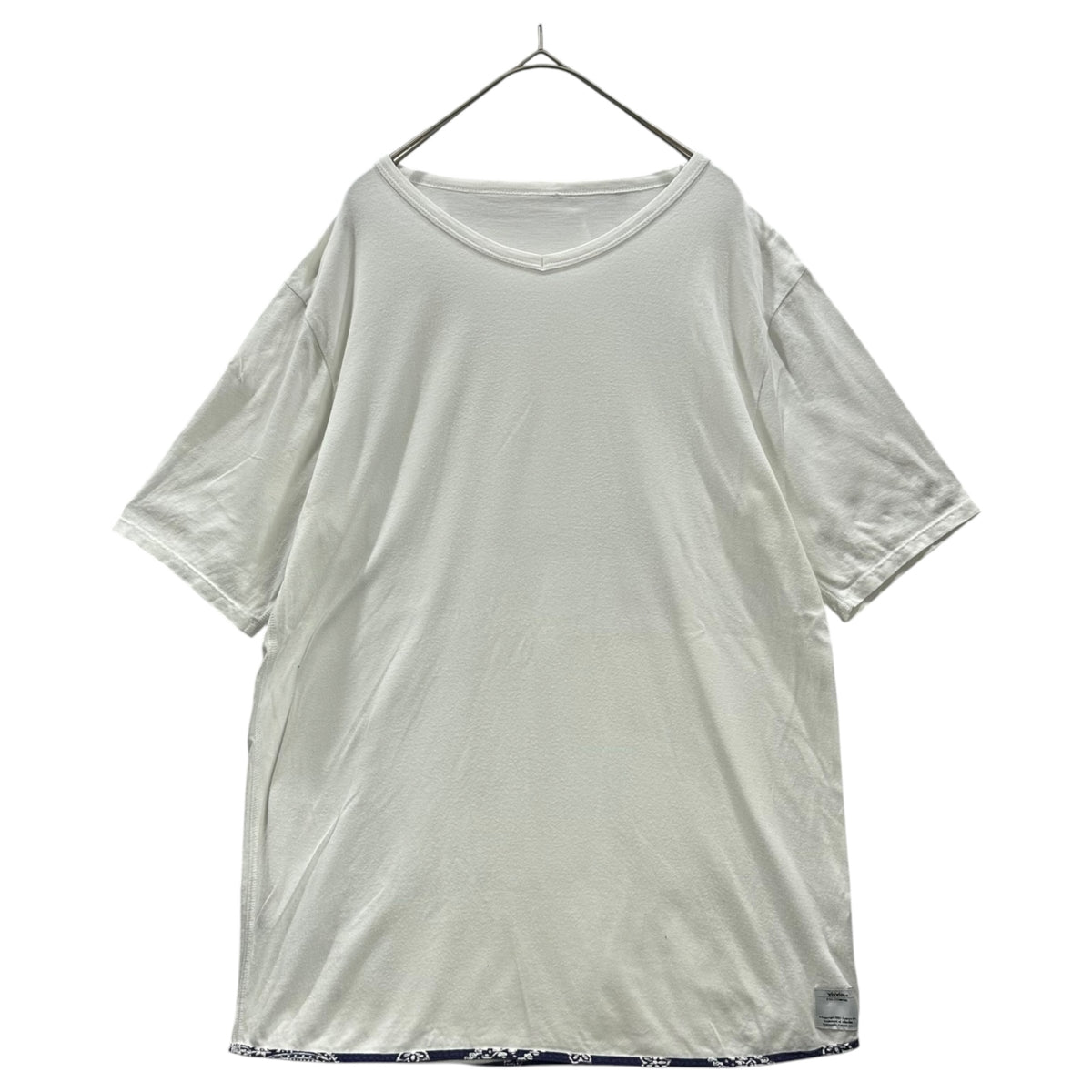VISVIM(ビズビム/ヴィズヴィム) 2012SS Hem-Bandana-Tape T-Shirt 裾 バンダナ テープ T シャツ 011205009006 3 ホワイト×ネイビー
