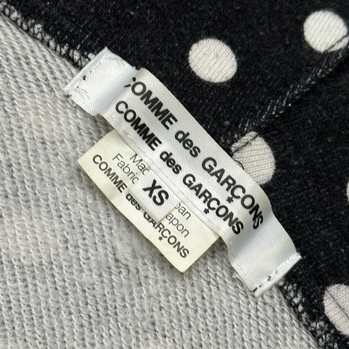 COMME des GARCONS COMME des GARCONS(コムデギャルソンコムデギャルソン) 2012AW Polka-dot Zip-up Hoodie ドット柄 ジップアップ パーカー RJ-T028 XS ブラック×ホワイト AD2012