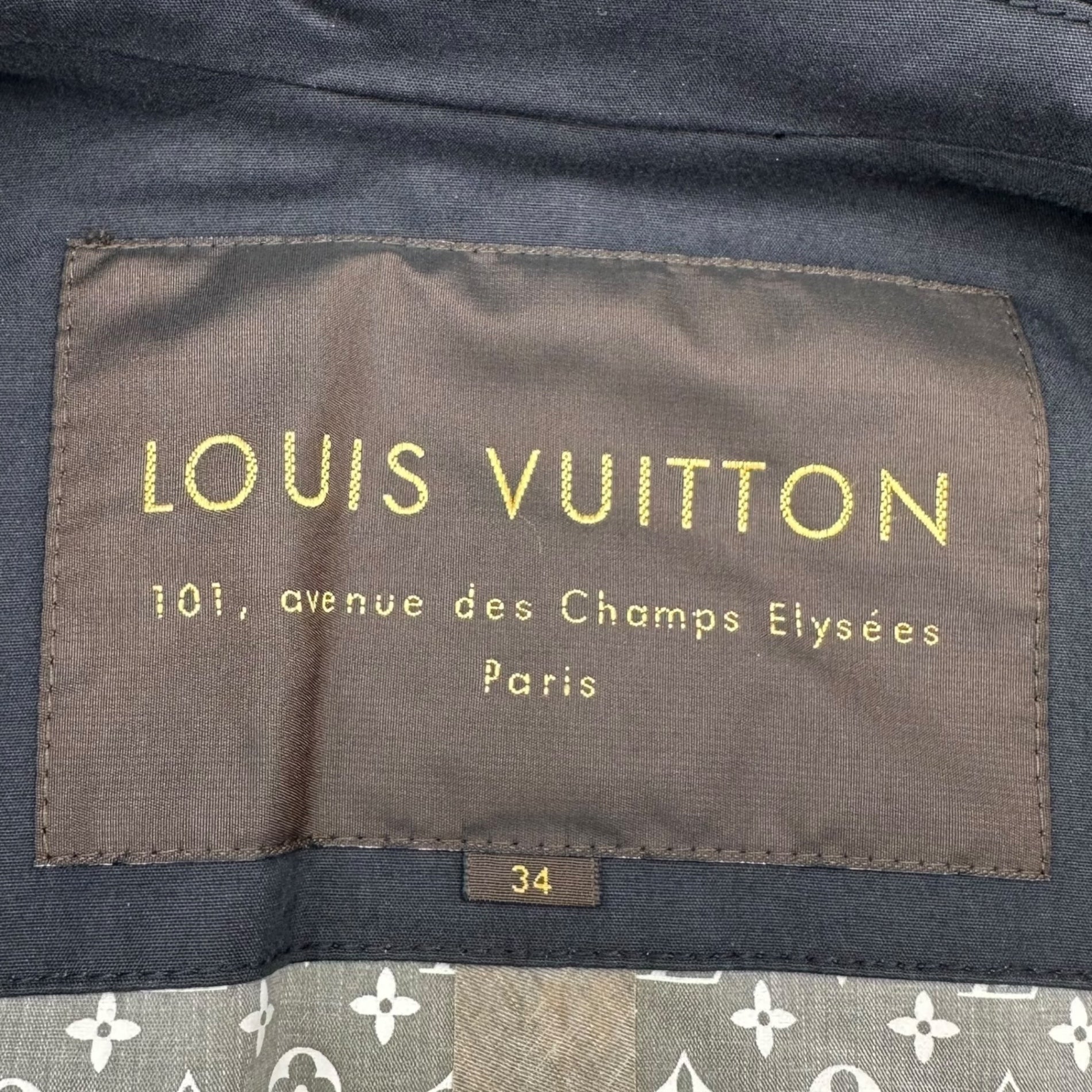 LOUIS VUITTON(ルイヴィトン) Monogram Zip-Up Coated Coat モノグラム ジップアップ ゴム引き コート 34(XS～S程度) ブラック ベルテッド マッキントッシュ ゴム引き