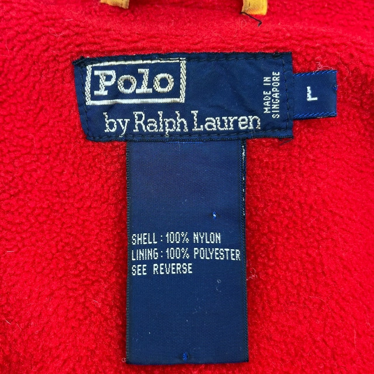 POLO RALPH LAUREN(ポロラルフローレン) 90's original "snow beach" Anorak jacket オリジナル スノー ビーチ アノラック ジャケット  L イエロー×レッド 1993 90年代 ヴィンテージ 稀少品