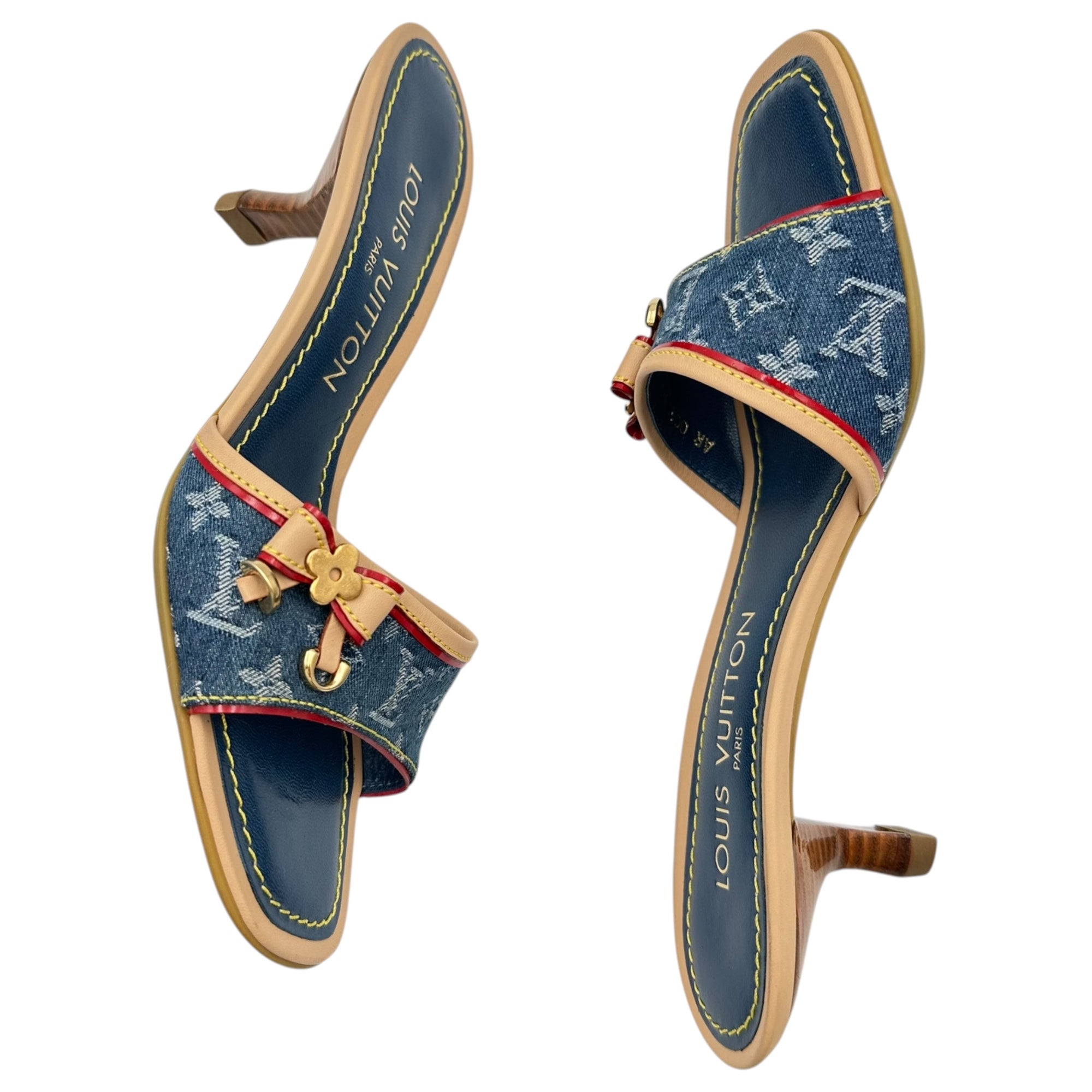 LOUIS VUITTON(ルイヴィトン) Monogram Denim Ribbon Mules モノグラム LOUIS VUITTON(ルイヴィトン) Monogram Denim Ribbon Mules モノグラム