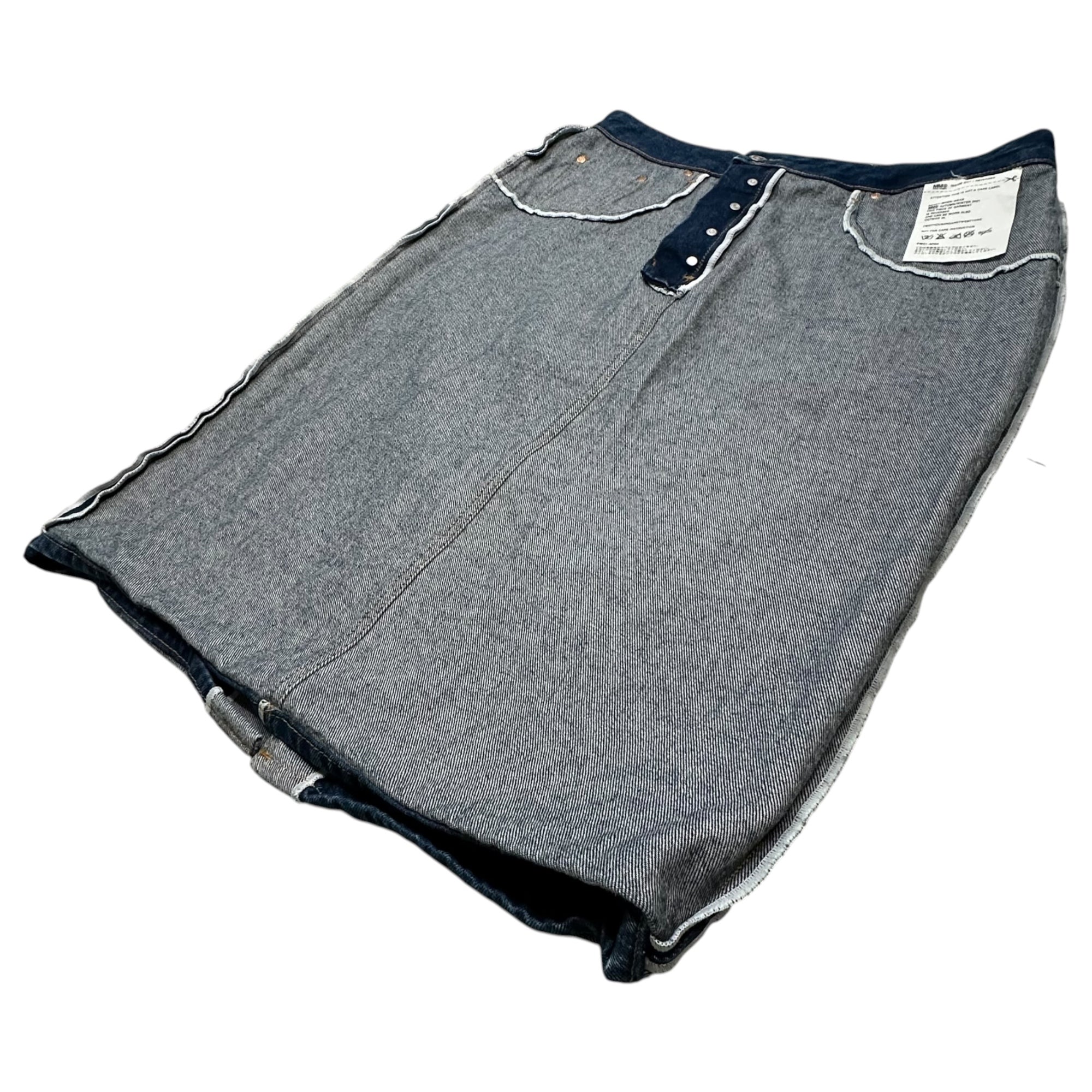 MM6 Maison Margiela(エムエムシックス) 2021AW Inside-Out Denim Skirt インサイドアウト デニム スカート S62MA0068 46 インディゴ
