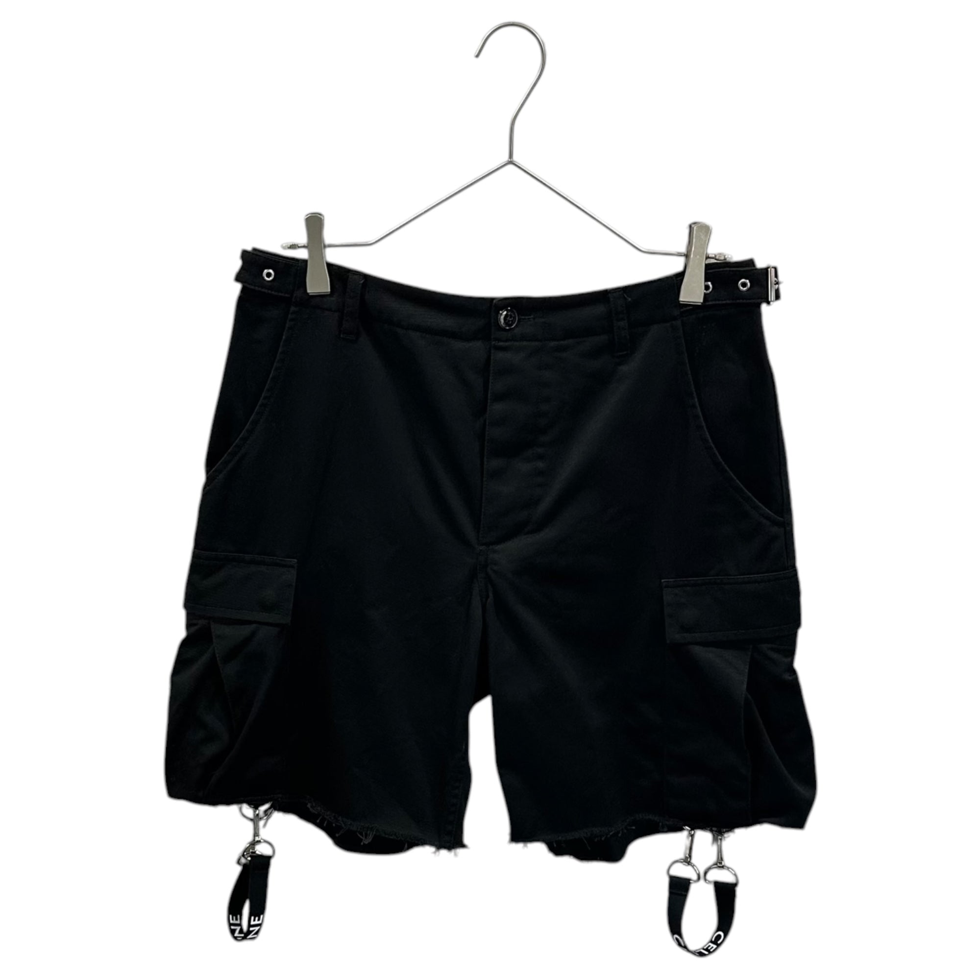 CELINE(セリーヌ) 2023AW By Hedi Slimane Cutoff Bondage Shorts エディ期 カットオフ ボンテージ ショーツ 2Z383403E 46 ブラック ハーフ ショート パンツ