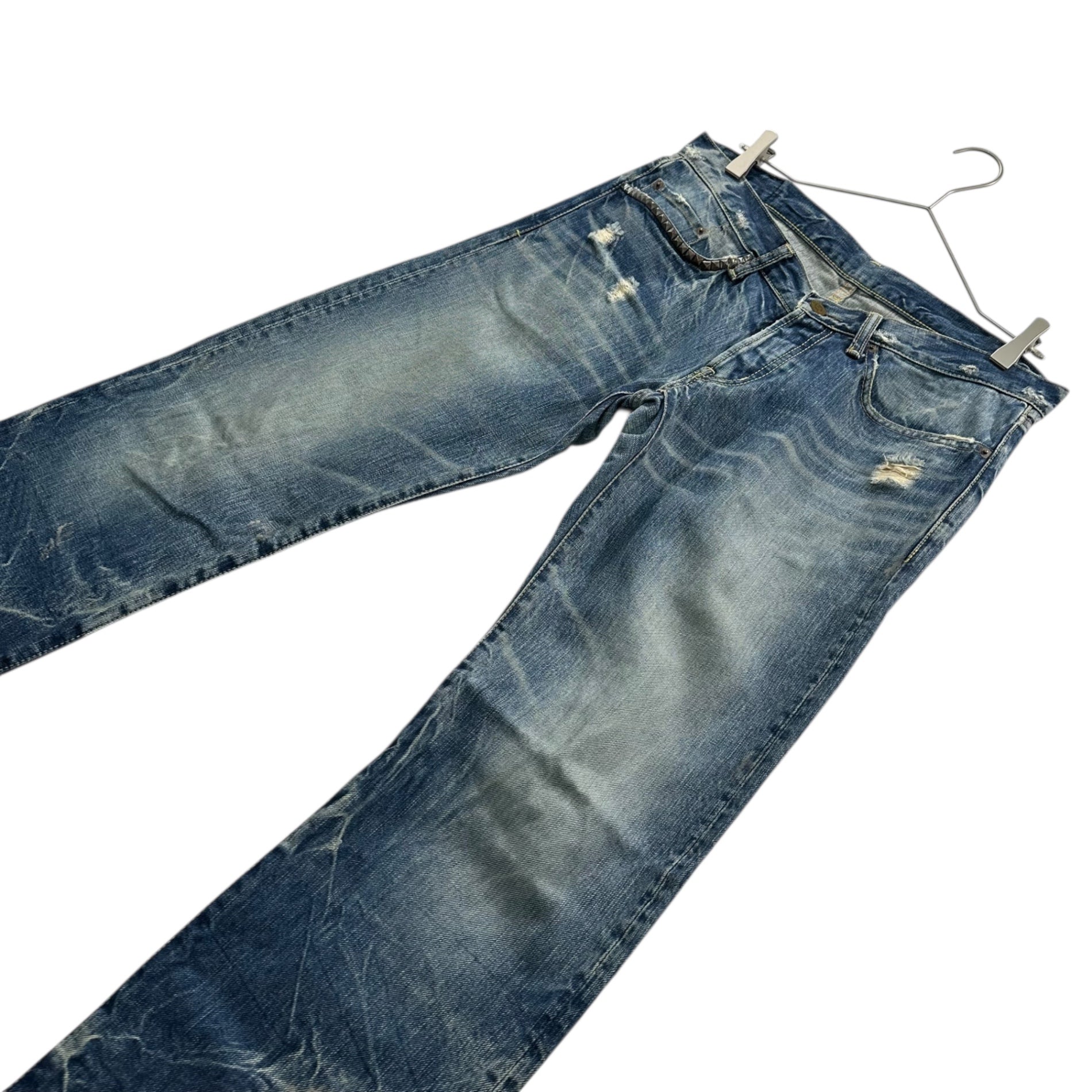 Thee Hysteric XXX(ズィーヒステリックトリプルエックス) 00’s Studded Straight Denim Pants スタッズ ストレート デニム パンツ 5AP-0573 W32 インディゴ HYSTERIC GLAMOUR ヴィンテージ加工