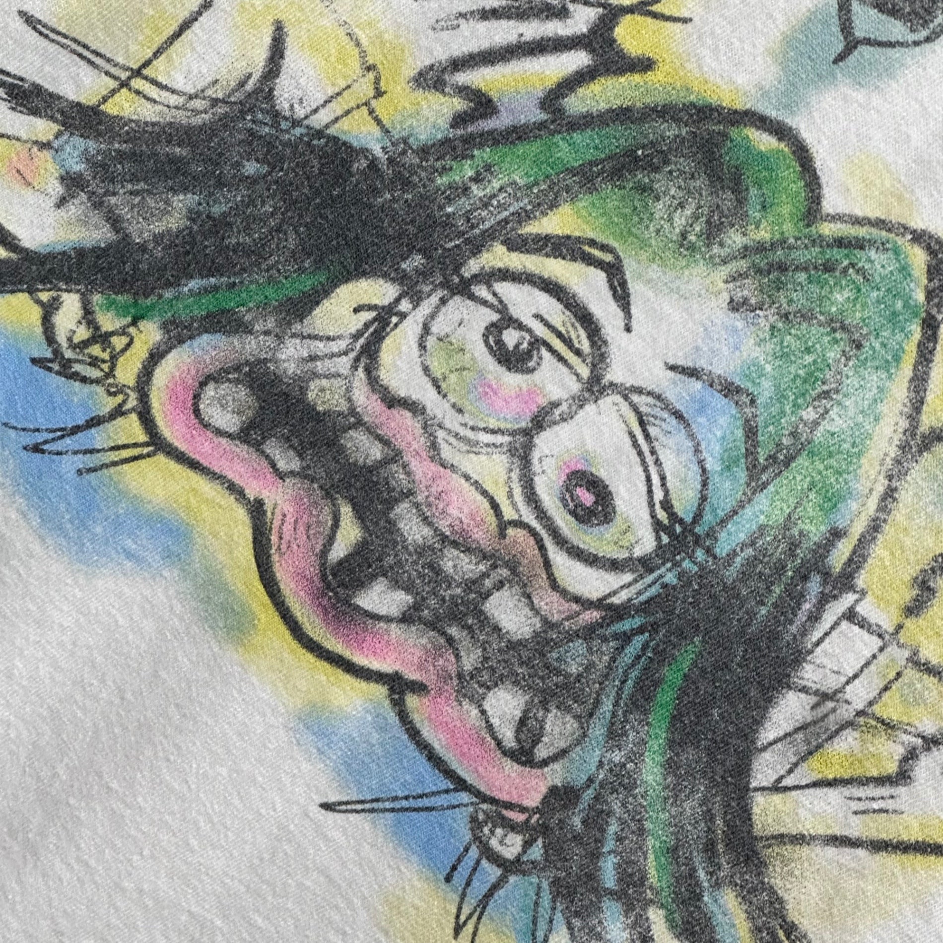 BILLIEEILISH(ビリーアイリッシュ) Front-Print L/S T-Shirt フロント プリント 長袖 Tシャツ XL ホワイト×マルチカラー