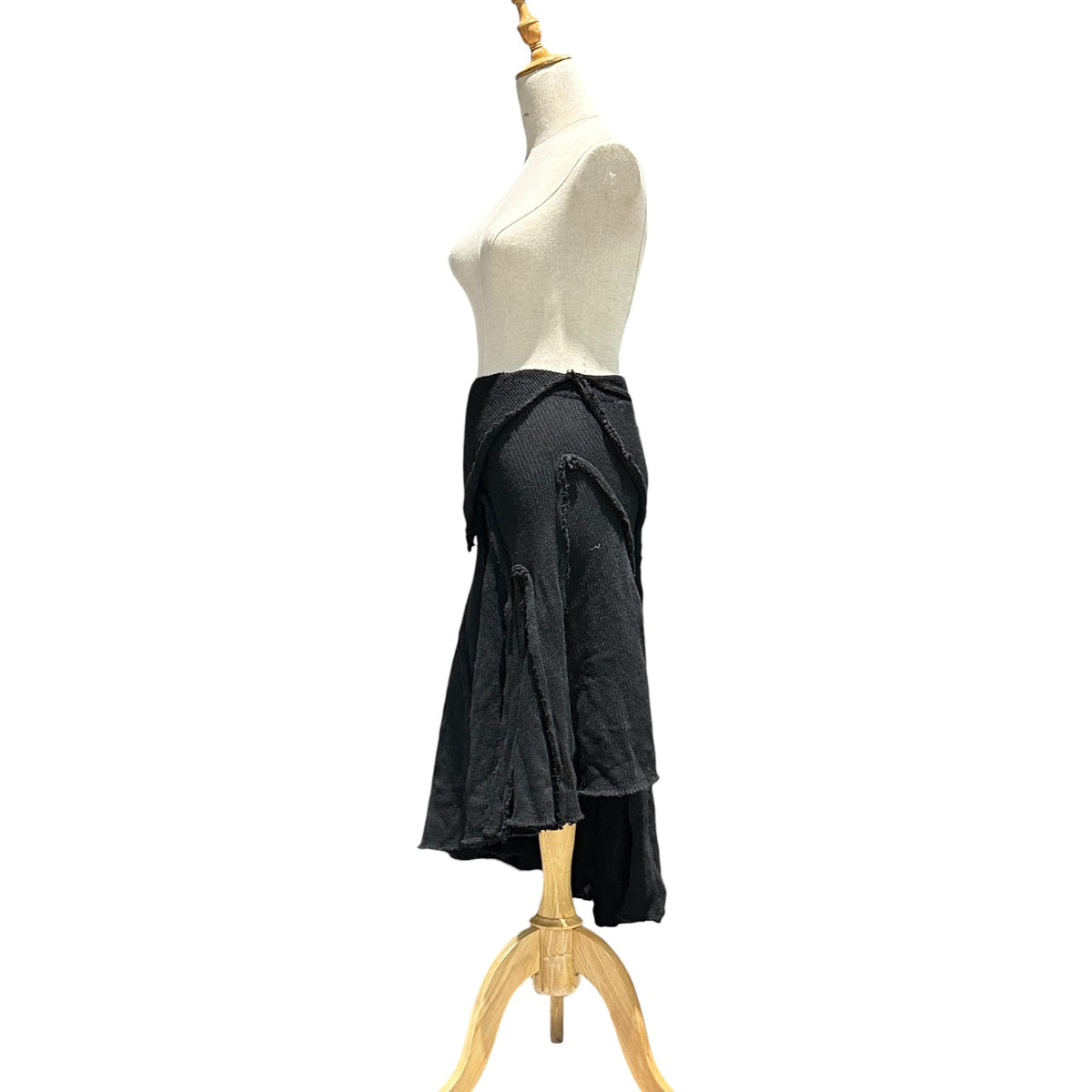 COMME des GARCONS(コムデギャルソン) 2002AW Wool-Nylon Modified Skirt ウール ナイロン ニット 変形 スカート GG-S003 S ブラック AD2002