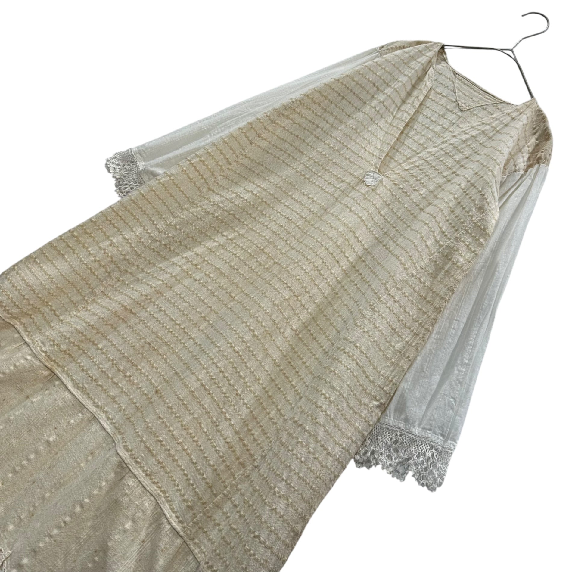 USED(ユーズド) Lace decoration border dress レース 装飾 ボーダー ワンピース FREE アイボリー