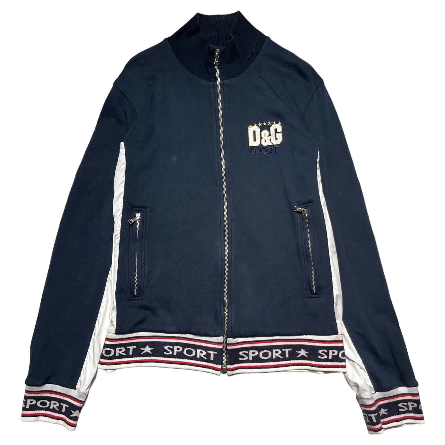 D&G Dolce&Gabbana(ディーアンドジードルチェアンドガッバーナ) logo track jacket ロゴ トラック ジャケット 52(XLサイズ)程度 ネイビー ジャージ