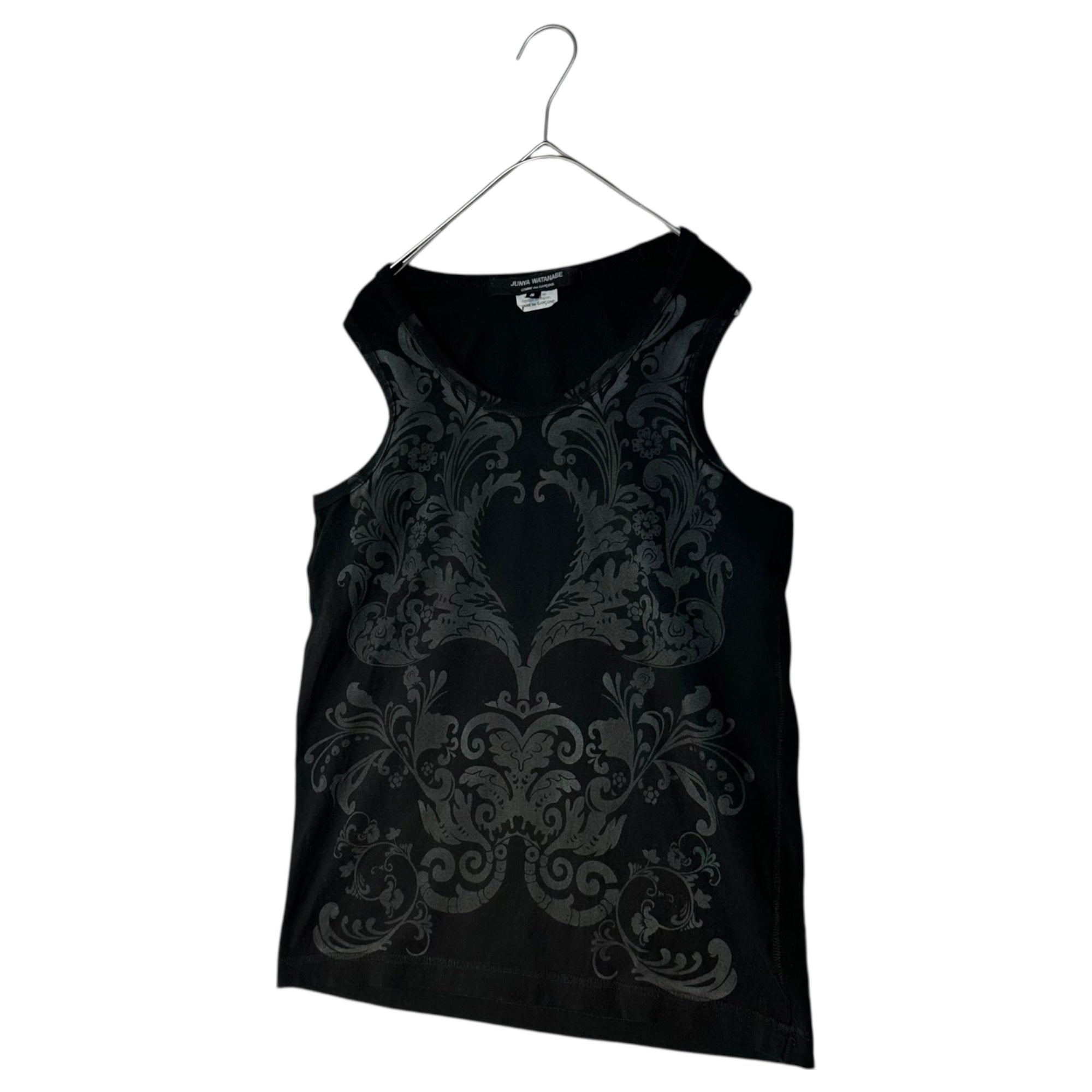 COMME des GARCONS JUNYA WATANABE(コムデギャルソンジュンヤワタナベ) 07AW Front All-over Pattern Tank Top フロント 総柄 タンクトップ  JT-T020 S ブラック×グレー AD2007