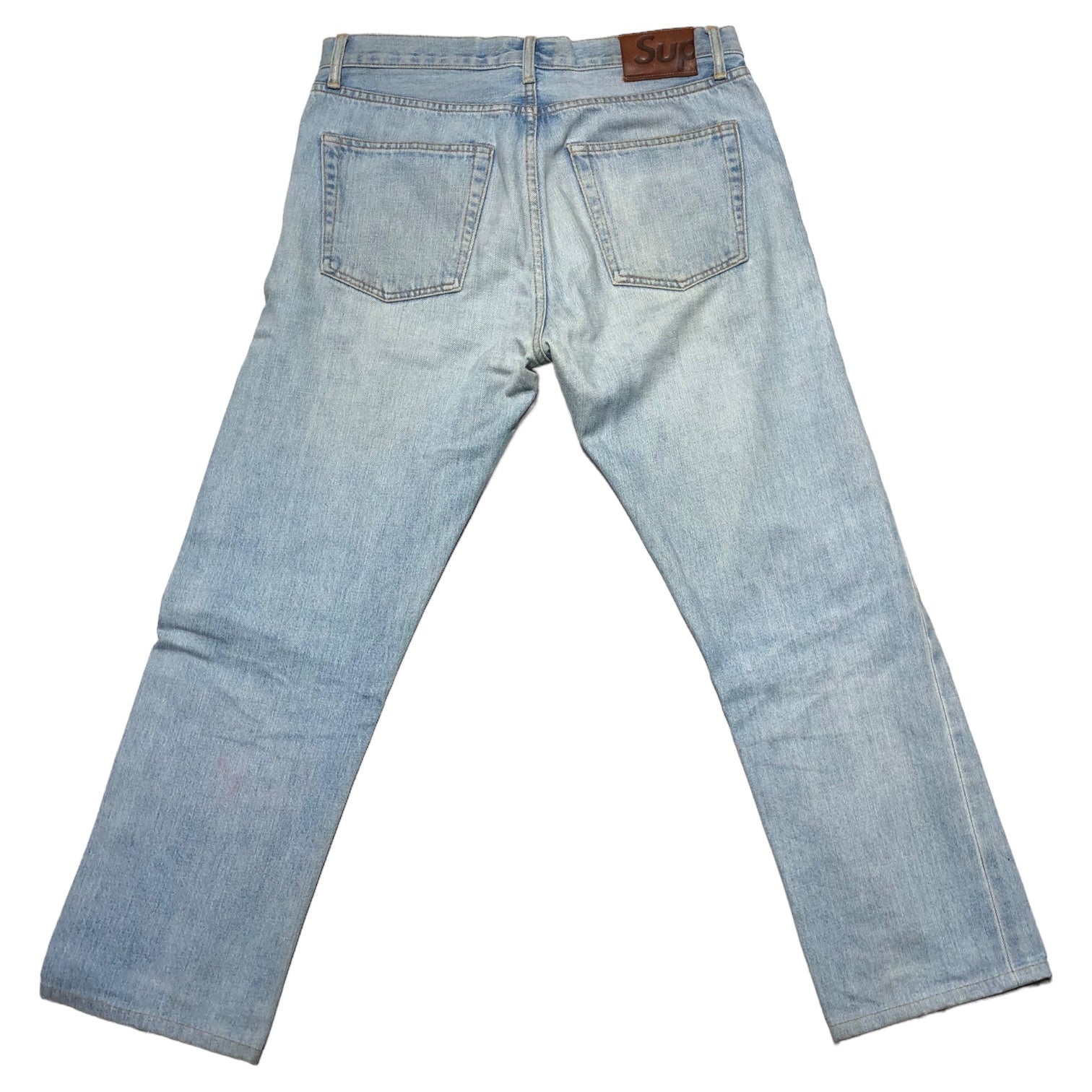 SUPREME(シュプリーム) Washed processing straight denim pants ウォッシュ 加工 ストレート デニム パンツ 32 ライトインディゴ USA製