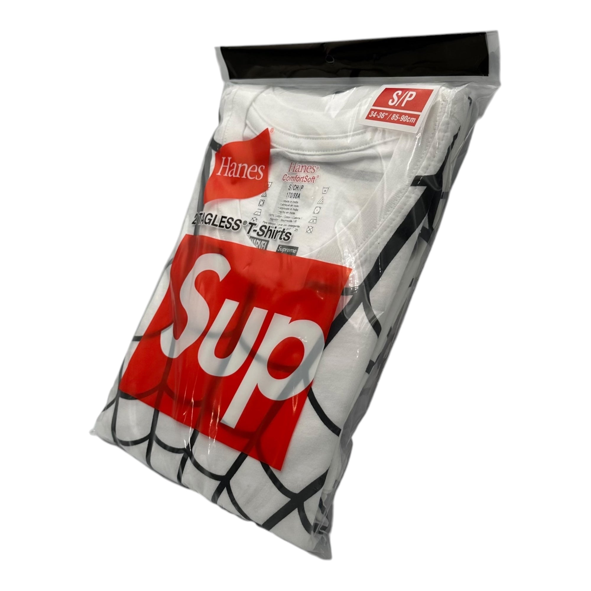 SUPREME(シュプリーム) 2026SS Hanes Spider-Man Tagless Tees (2 Pack) ヘインズ スパイダーマン パック Tシャツ S ホワイト
