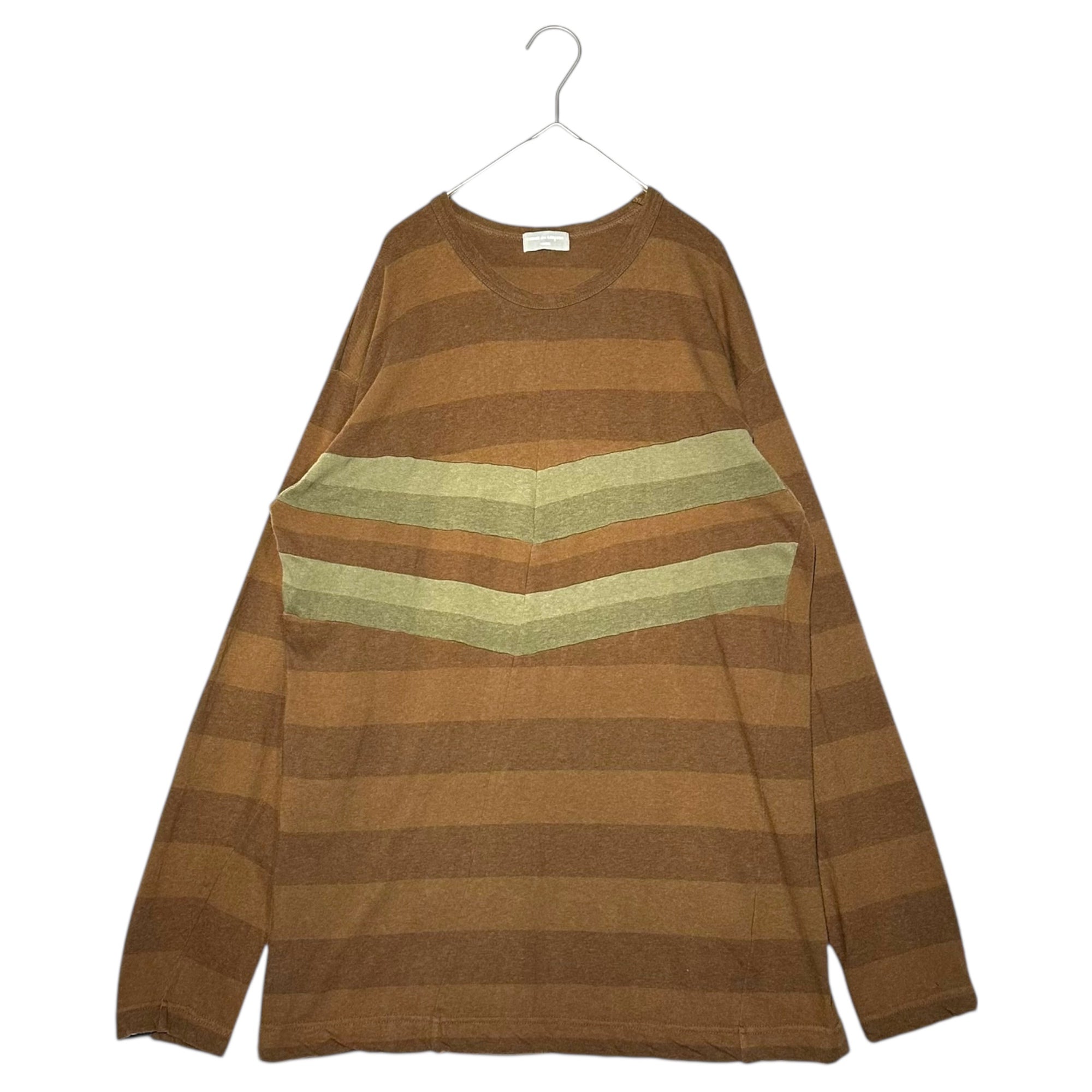 COMME des GARCONS HOMME(コムデギャルソンオム) 90's Shaped Pattern Crew Neck Long Sleeve Cut and Sewn 変形 パターン クルーネック 長袖 カットソー HT-100160 FREE ブラウン AD1996 田中オム 田中啓一氏デザイン期