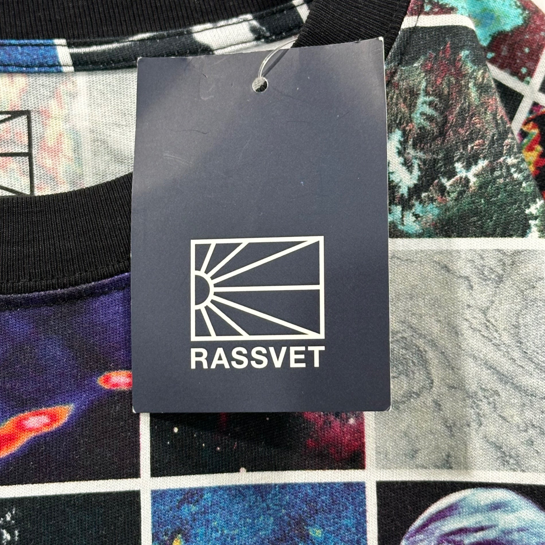 RASSVET(ラスベート) Space Panel Print L/S T-Shirt 宇宙 パネル プリント 長袖 カットソー PACC12T016-1 L ブラック×マルチカラー