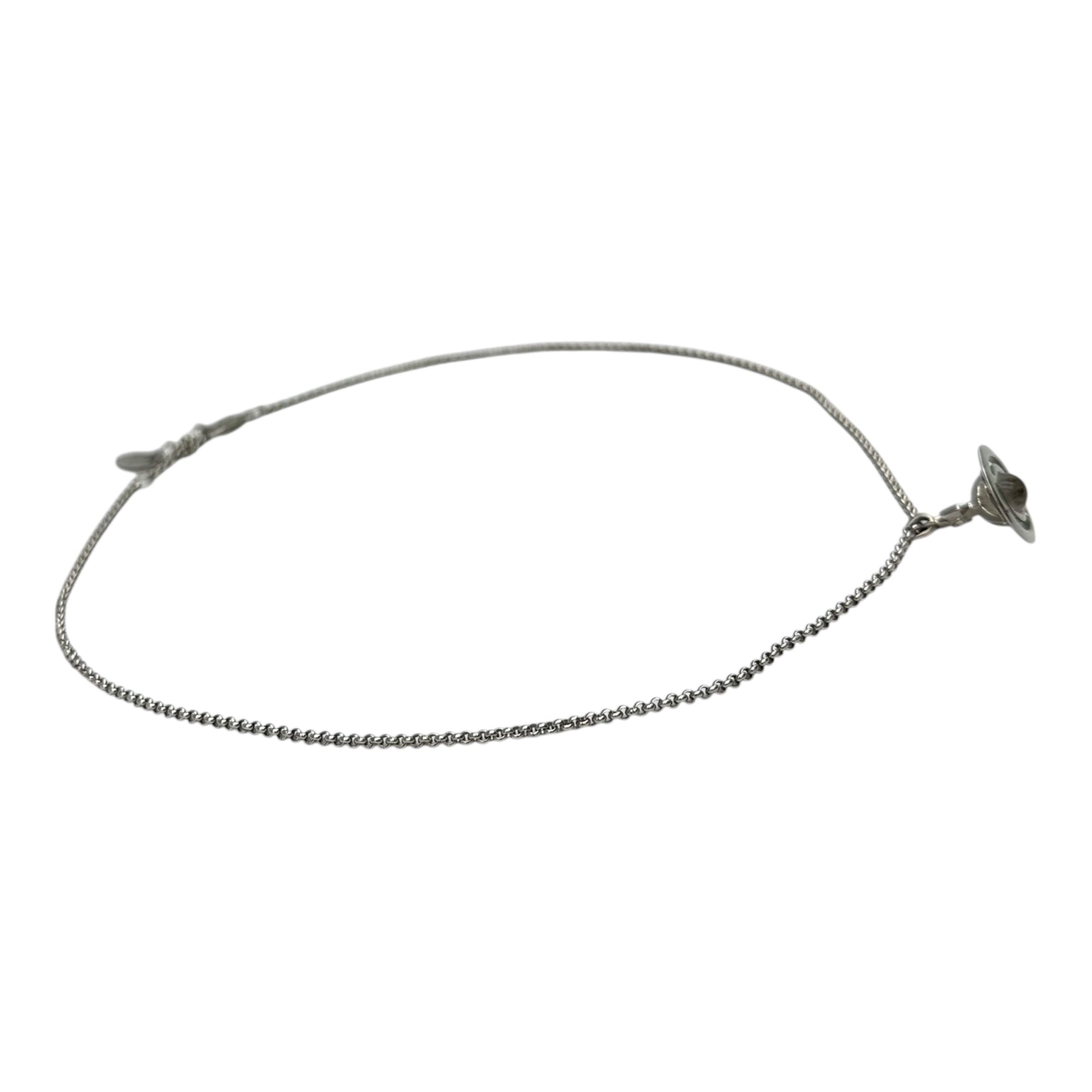 Vivienne Westwood(ヴィヴィアンウエストウッド) NEW PETITE ORB  NECKLACE ライトストーン オーブ ロゴ ネックレス 12-05-9999140-32 シルバー 箱、購入証明書付