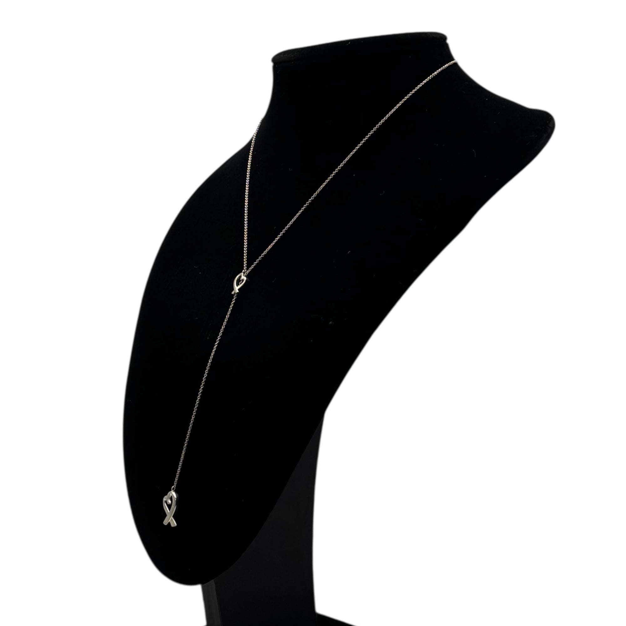 TIFFANY & CO.(ティファニー) Double Open Heart Lariat Elsa Peretti Necklace ダブル オープンハート ラリアット エルサペレッティ ネックレス  シルバー