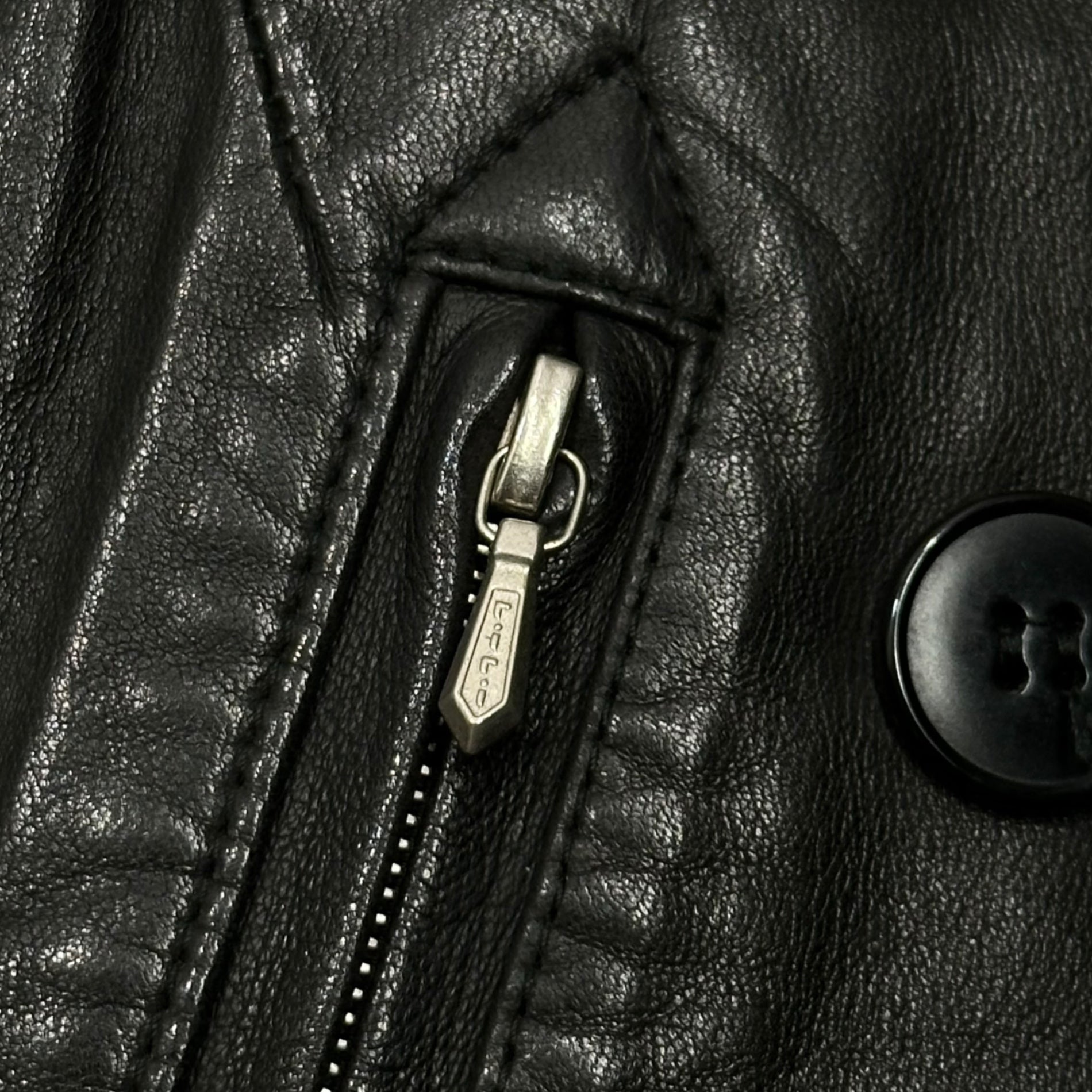 agnes b. SPECIAL(アニエスベー スペシャル) 90's All-Leather Napoleon Jacket 90年代 オールレザー ナポレオン ジャケット 38(M程度) ブラック