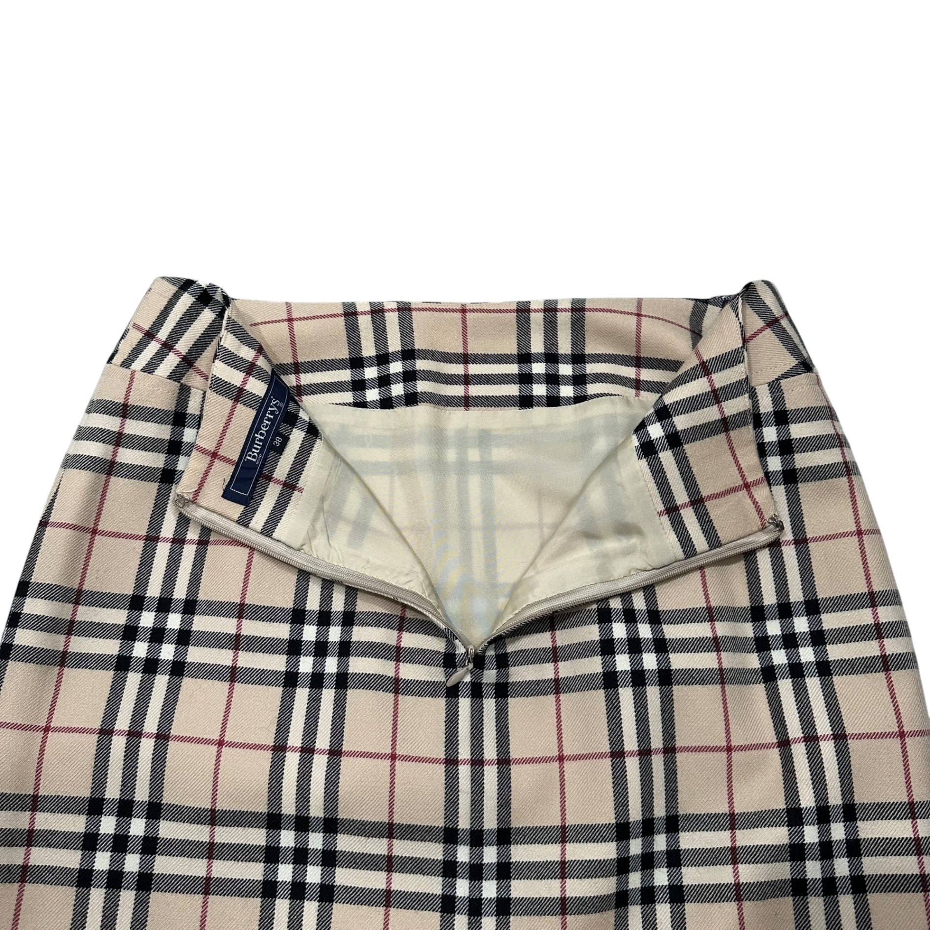 Burberry’s(バーバリーズ) Old Nova Check Wool Skirt オールド ノヴァ チェック ウール スカート FXA20-085 38(M程度) ベージュ