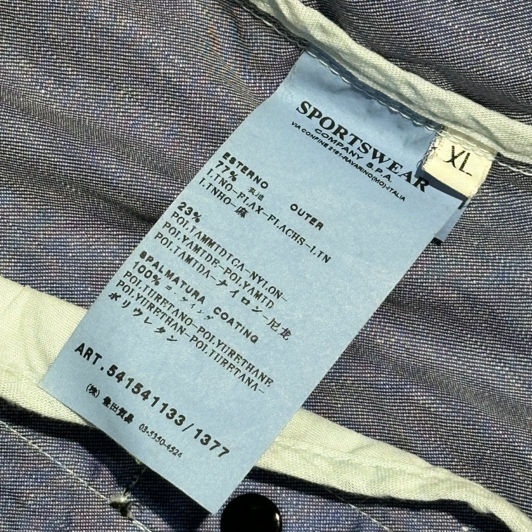 STONE ISLAND(ストーンアイランド) 11SS LINO FLAX Logo Patch Hooded Mountain Jacket リネン ナイロン ロゴ ワッペン フーデッド マウンテン ジャケット 541541133 XL ライトブルー(ライトグレーに近い) マウンテンパーカー