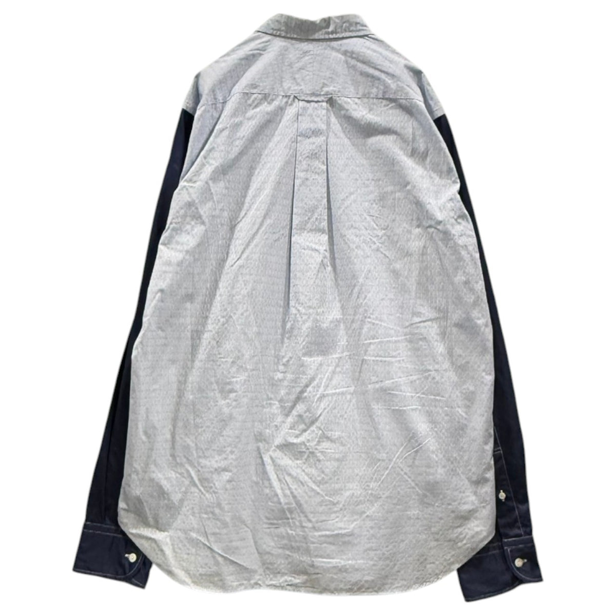 COMME des GARCONS JUNYA WATANABE MAN(コムデギャルソンジュンヤワタナベマン) 2016AW Contrast Sleeve Shirt 袖切替 刺繍 プリント シャツ WR-B016 L スカイブルー×ネイビー 長袖